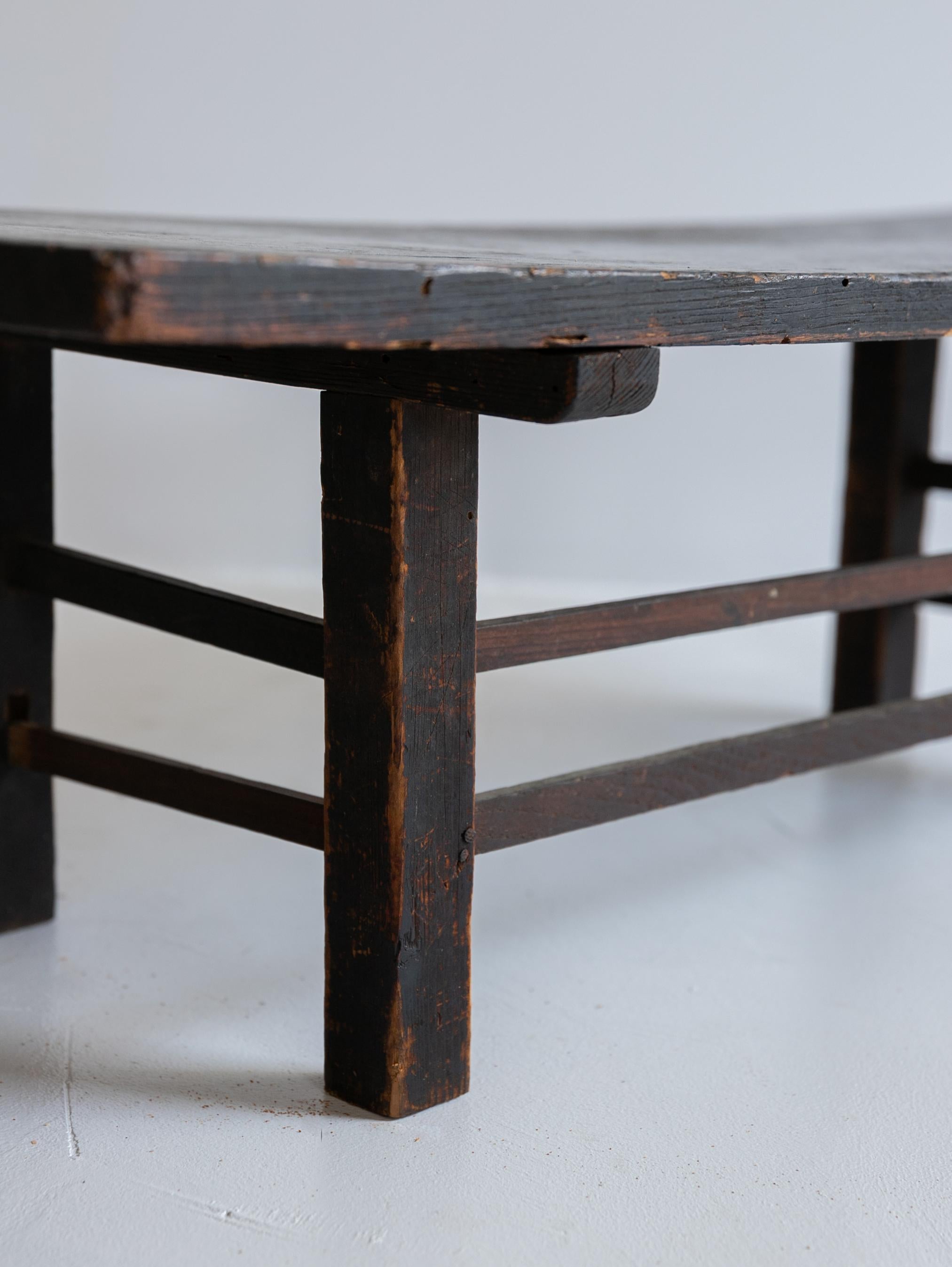 Japanese old wooden low table/ wabisabi coffee table/1850-1920 For Sale 6