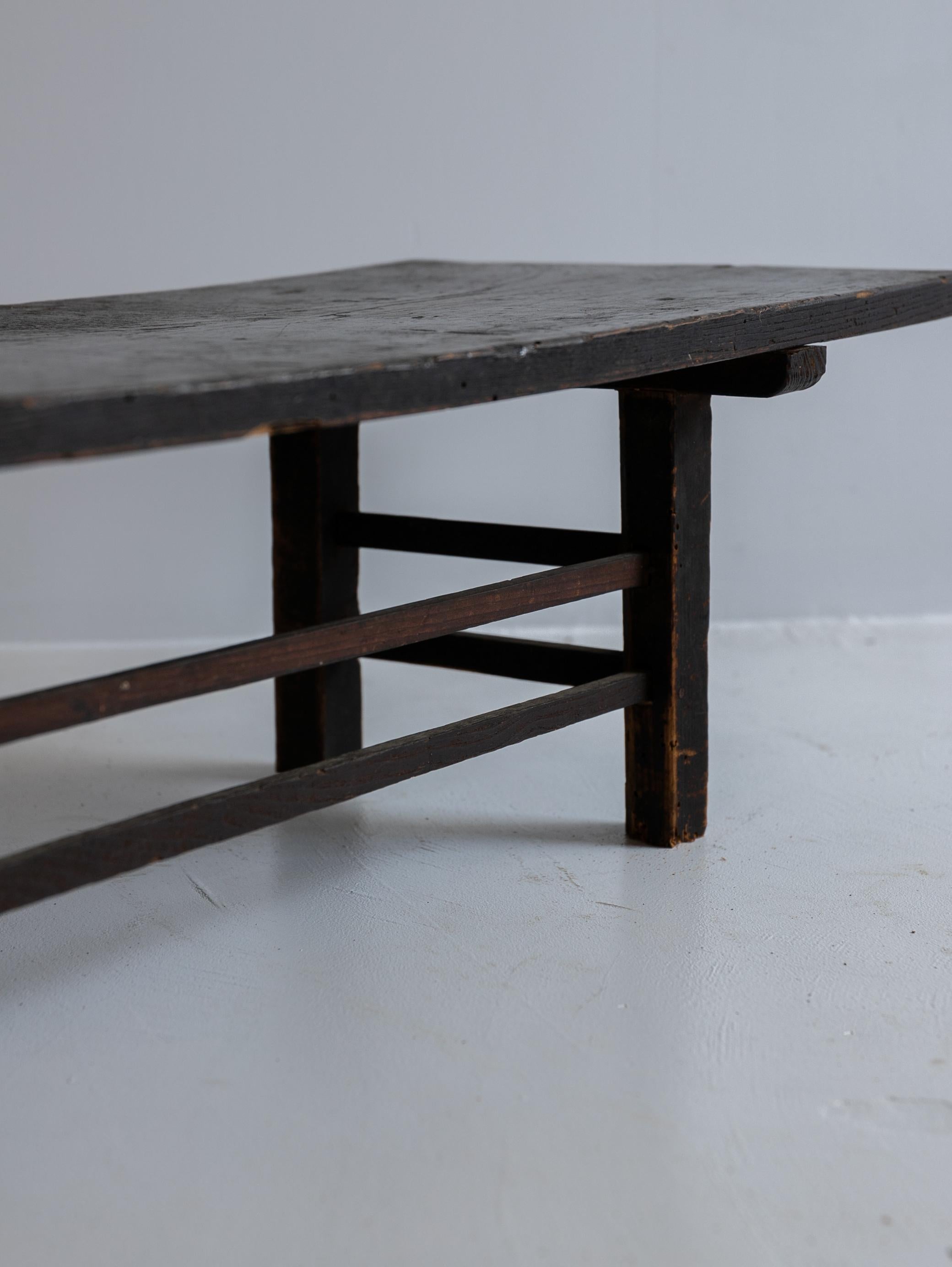 Japanese old wooden low table/ wabisabi coffee table/1850-1920 For Sale 7
