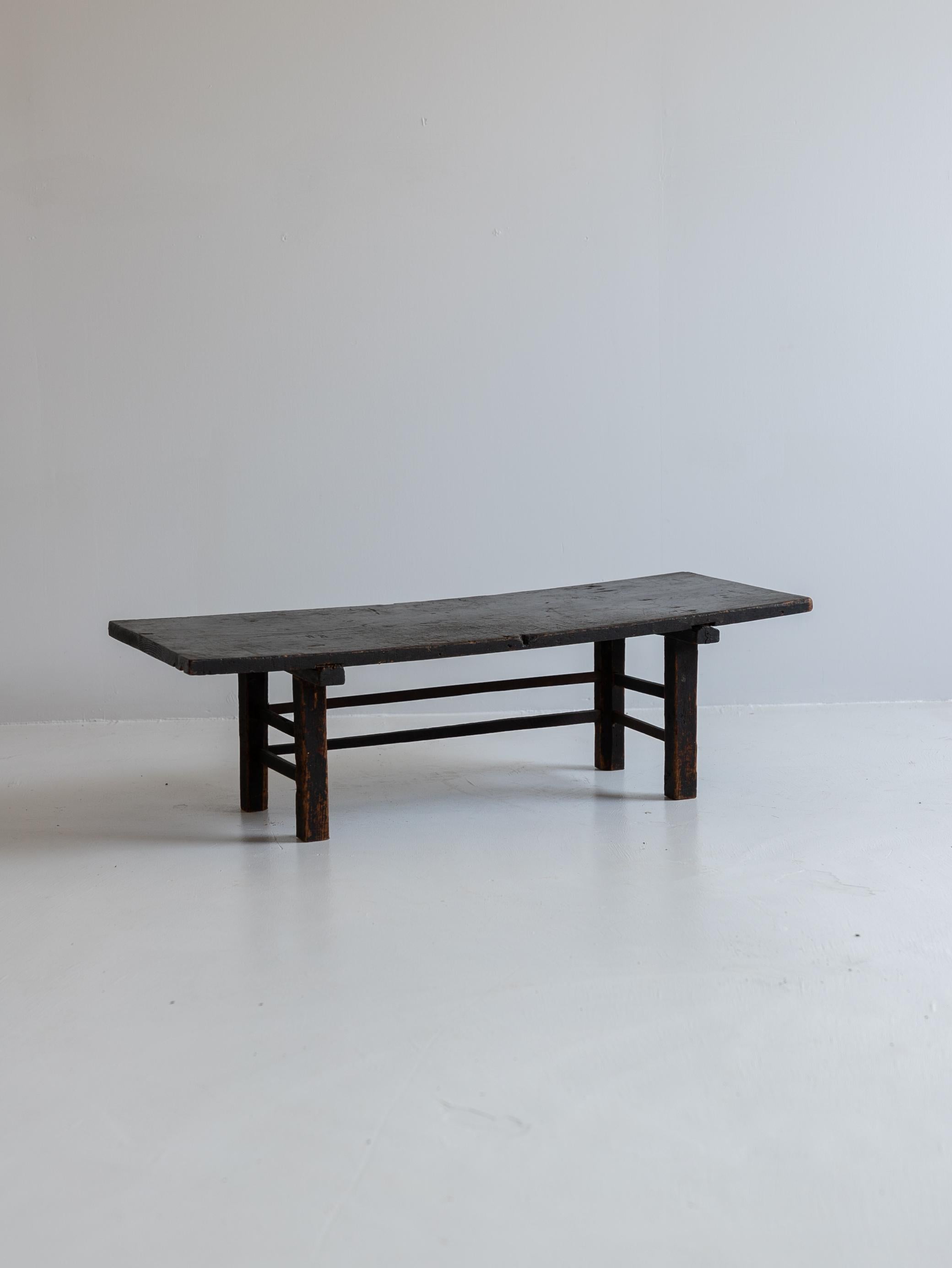 Edo Japanese old wooden low table/ wabisabi coffee table/1850-1920 For Sale