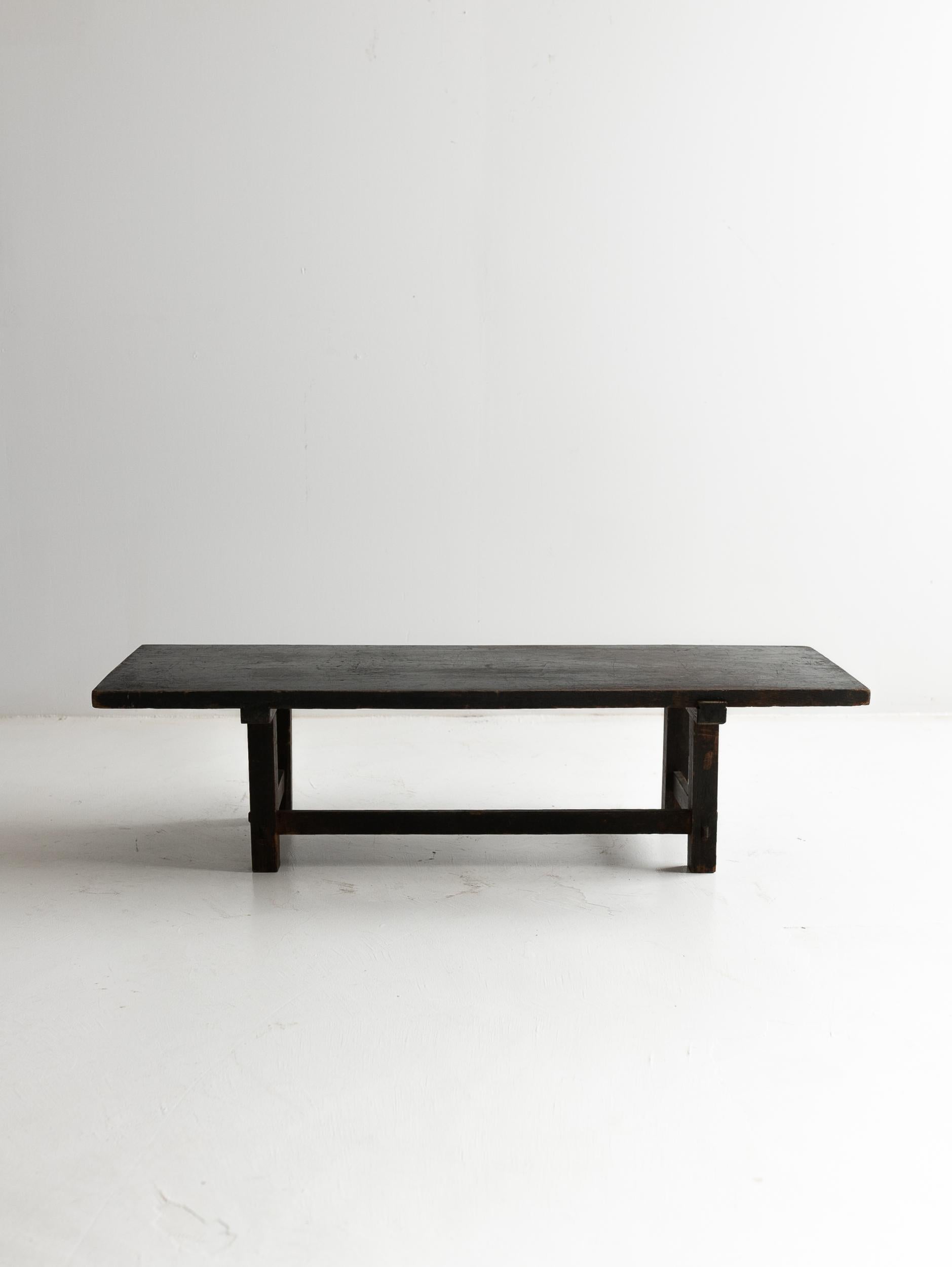 Edo Japanese old wooden low table/ wabisabi coffee table/1850-1920 For Sale