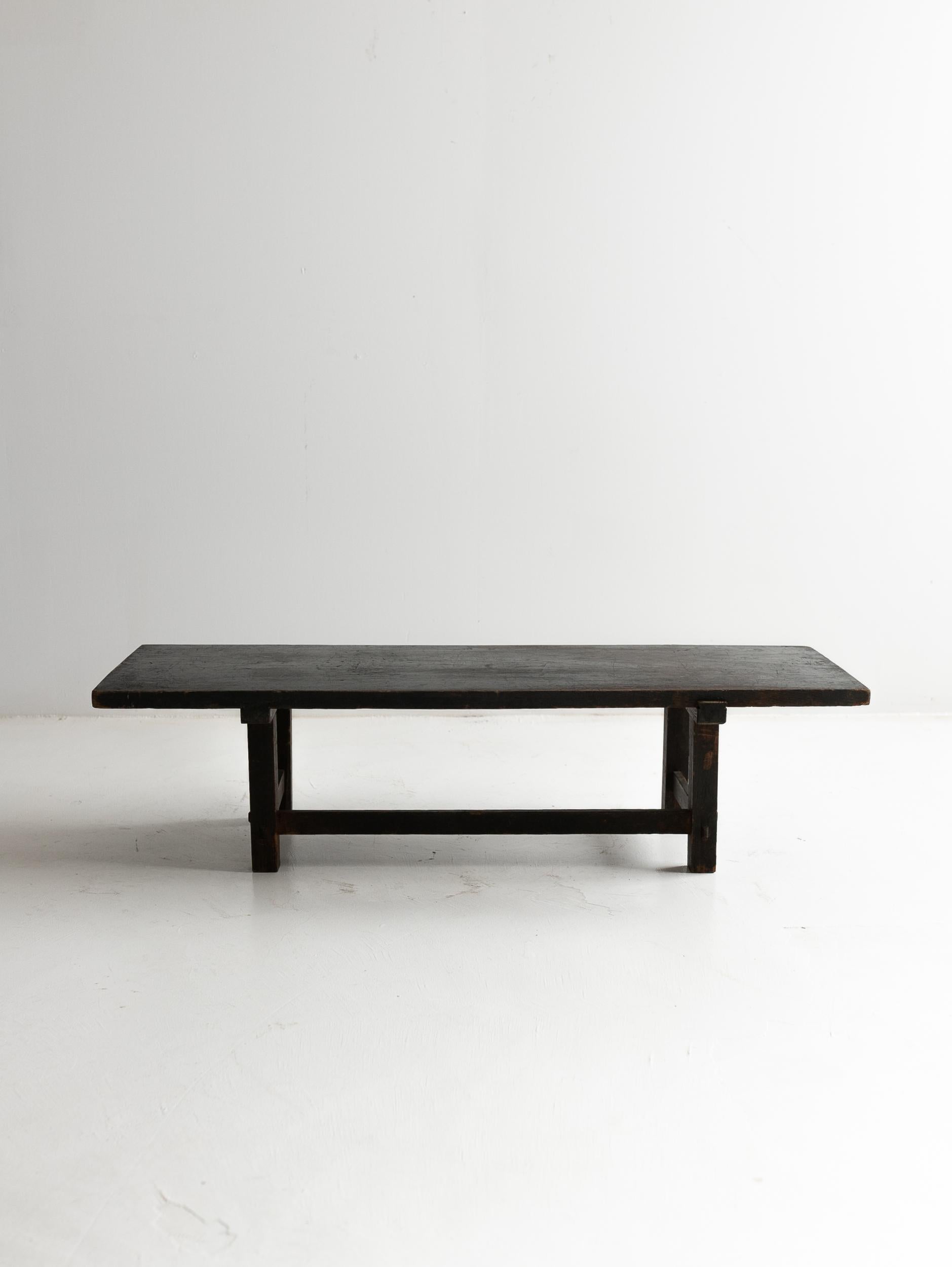 Edo Japanese old wooden low table/ wabisabi coffee table/1850-1920