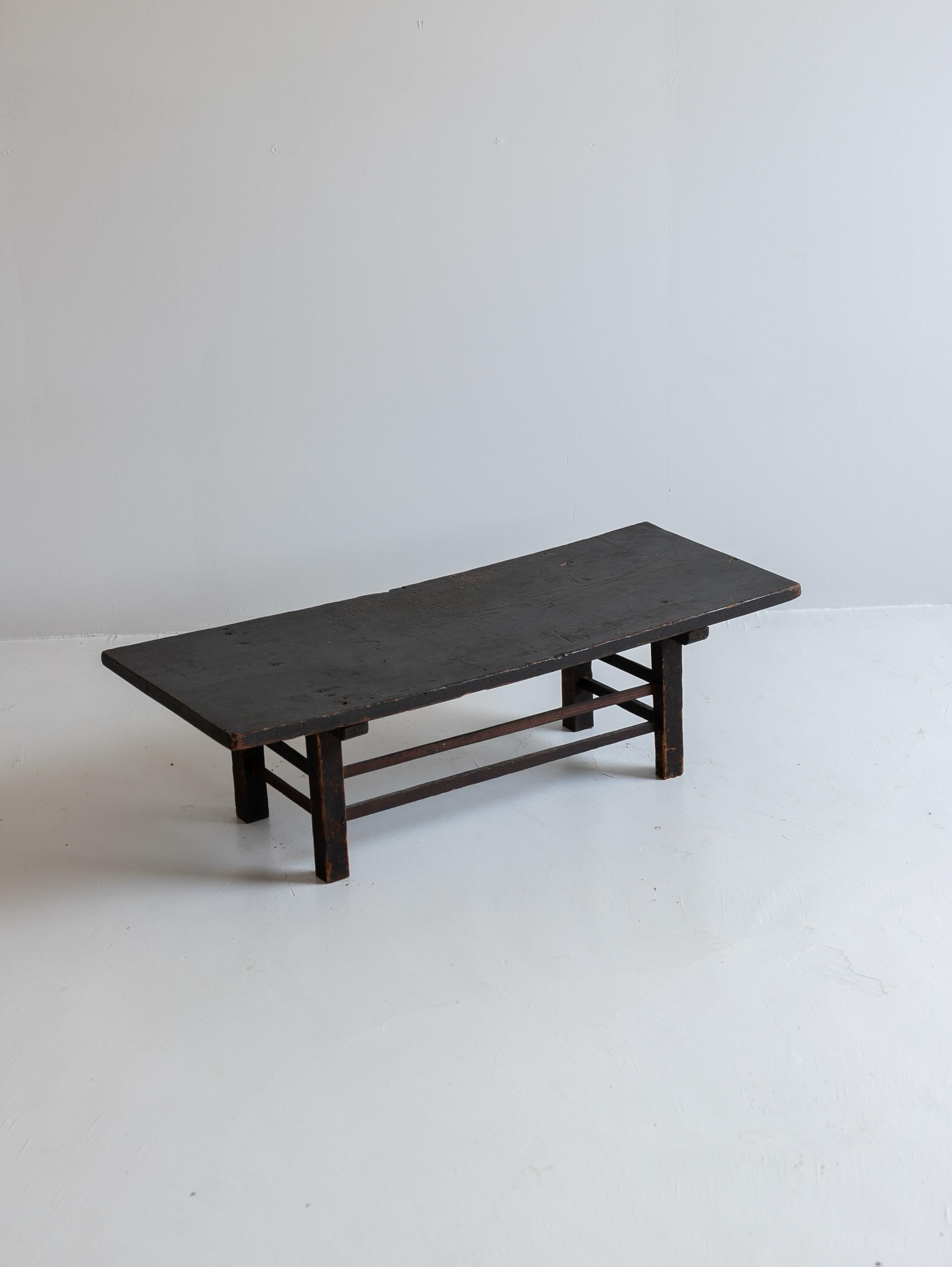 Japanese old wooden low table/ wabisabi coffee table/1850-1920 For Sale 1