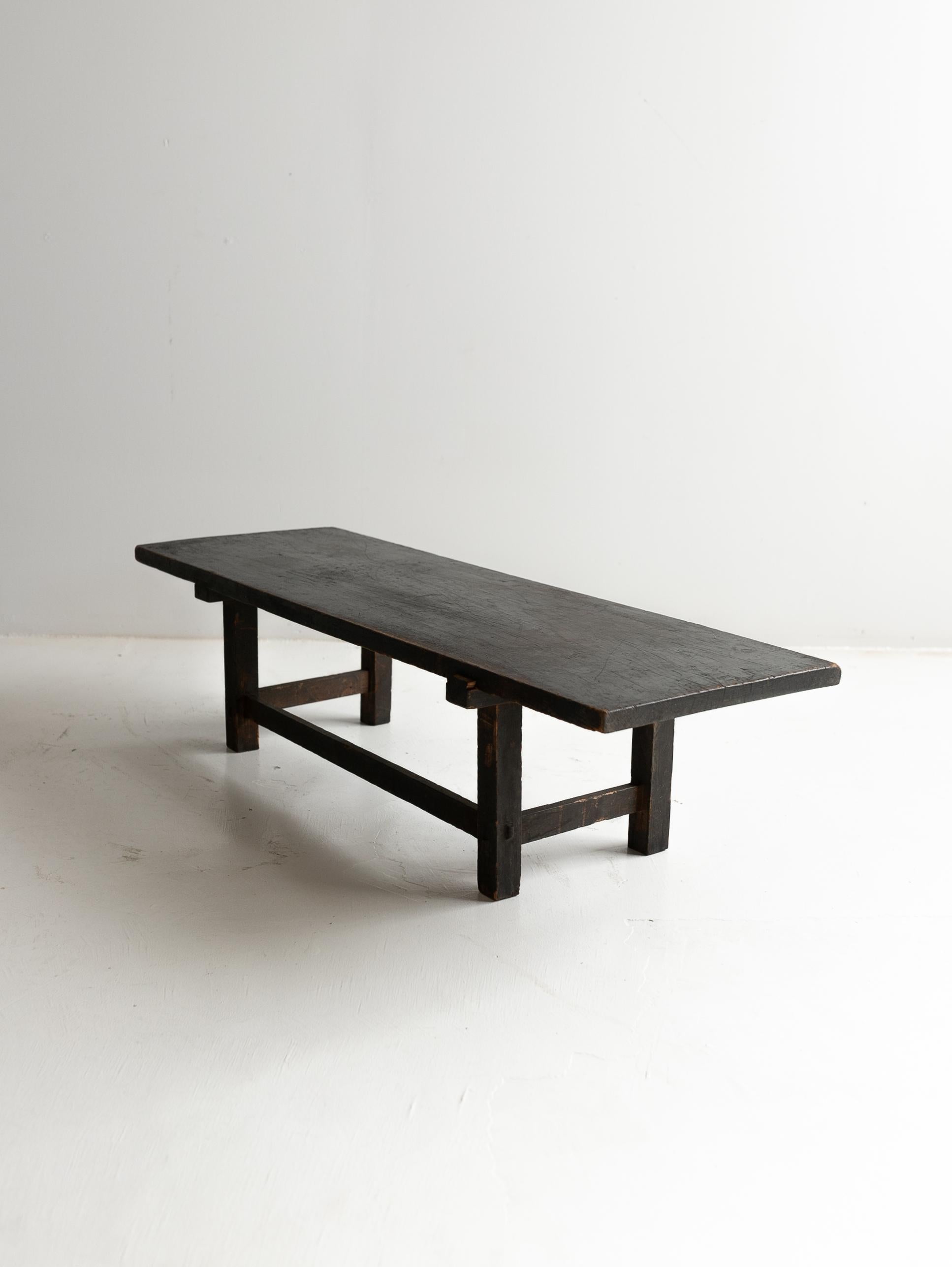 Japanese old wooden low table/ wabisabi coffee table/1850-1920 2