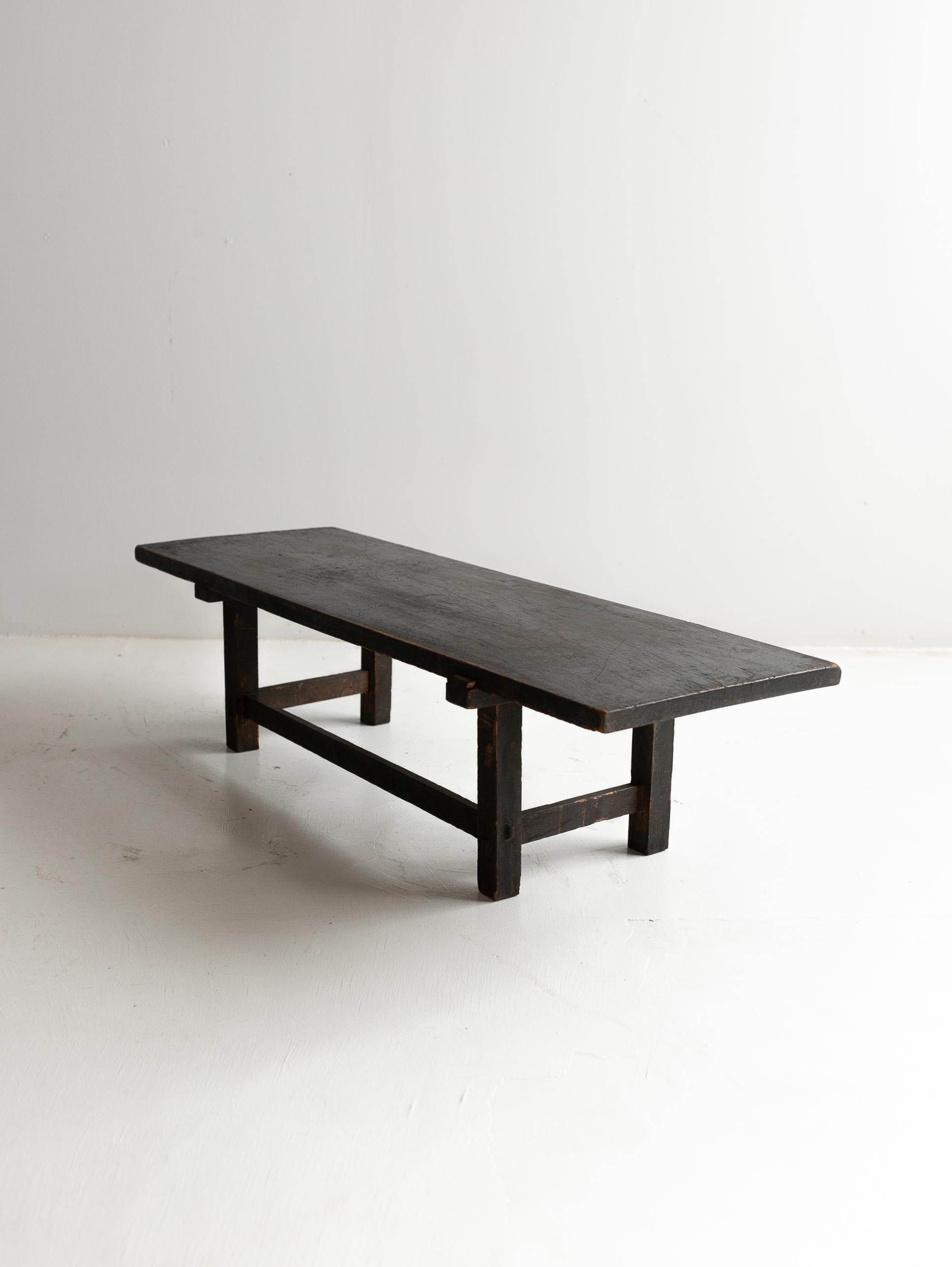 Japanese old wooden low table/ wabisabi coffee table/1850-1920 For Sale 2