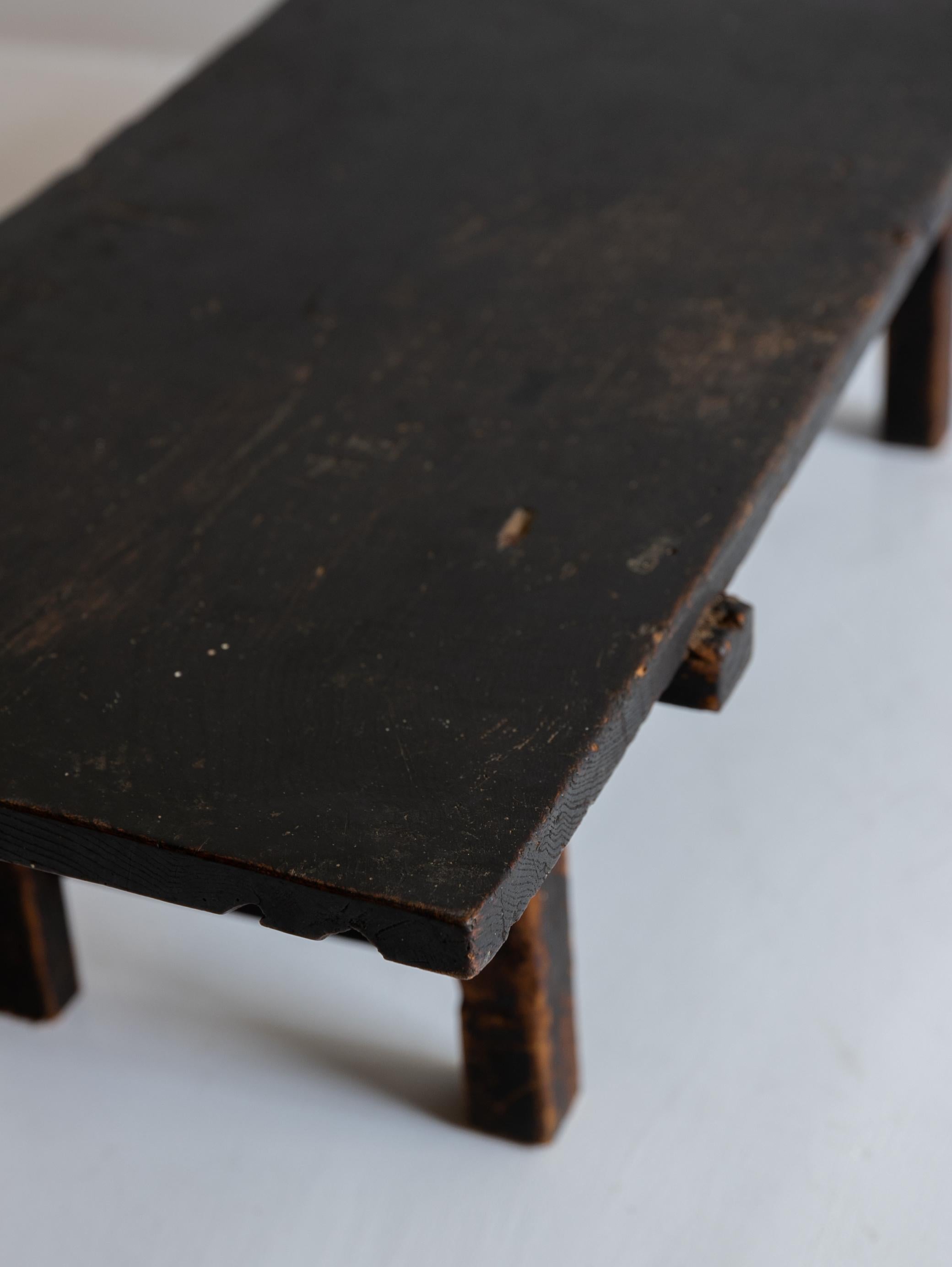 Japanese old wooden low table/ wabisabi coffee table/1850-1920 For Sale 2