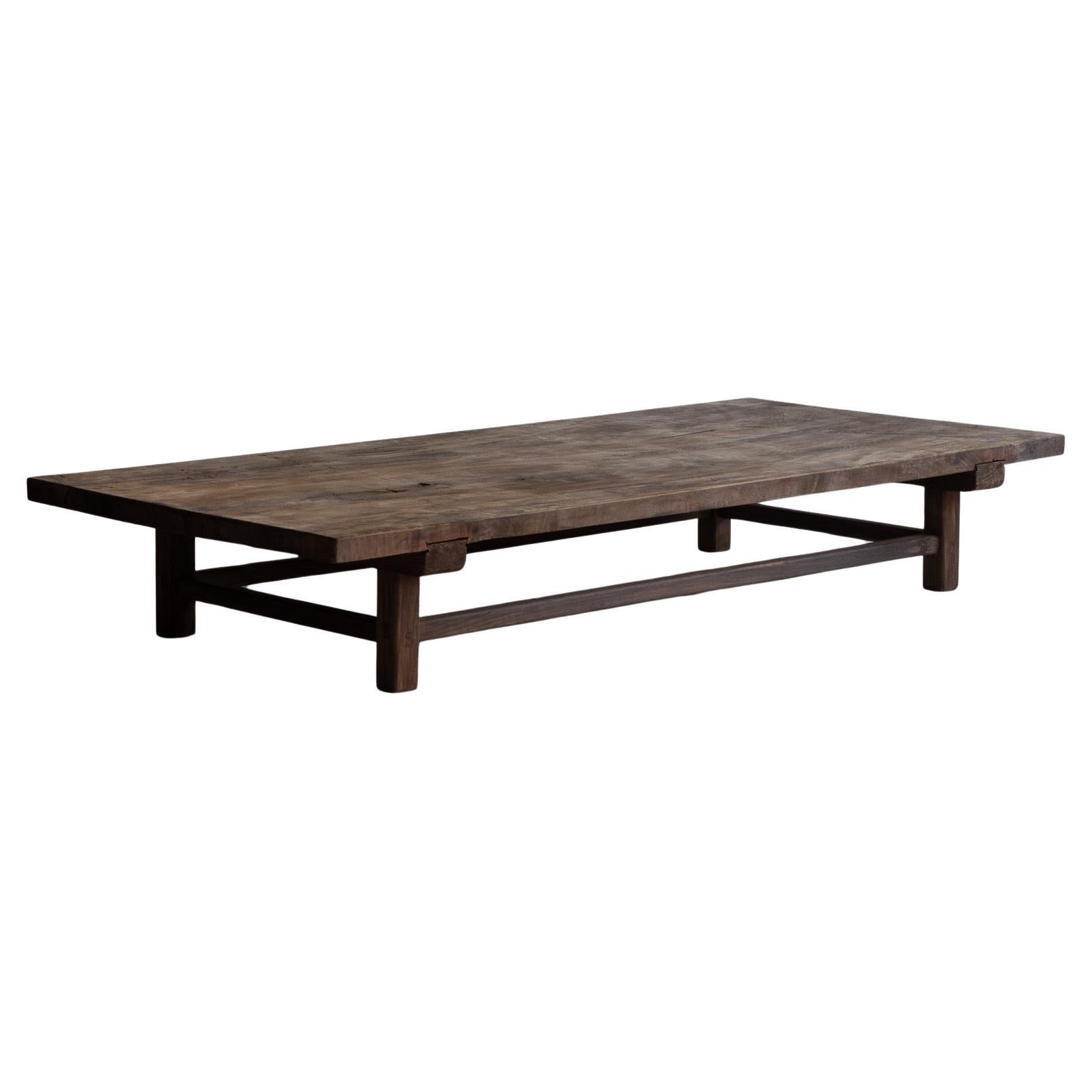 Japanese old wooden low table/wabisabi coffee table/1868-1920 For Sale