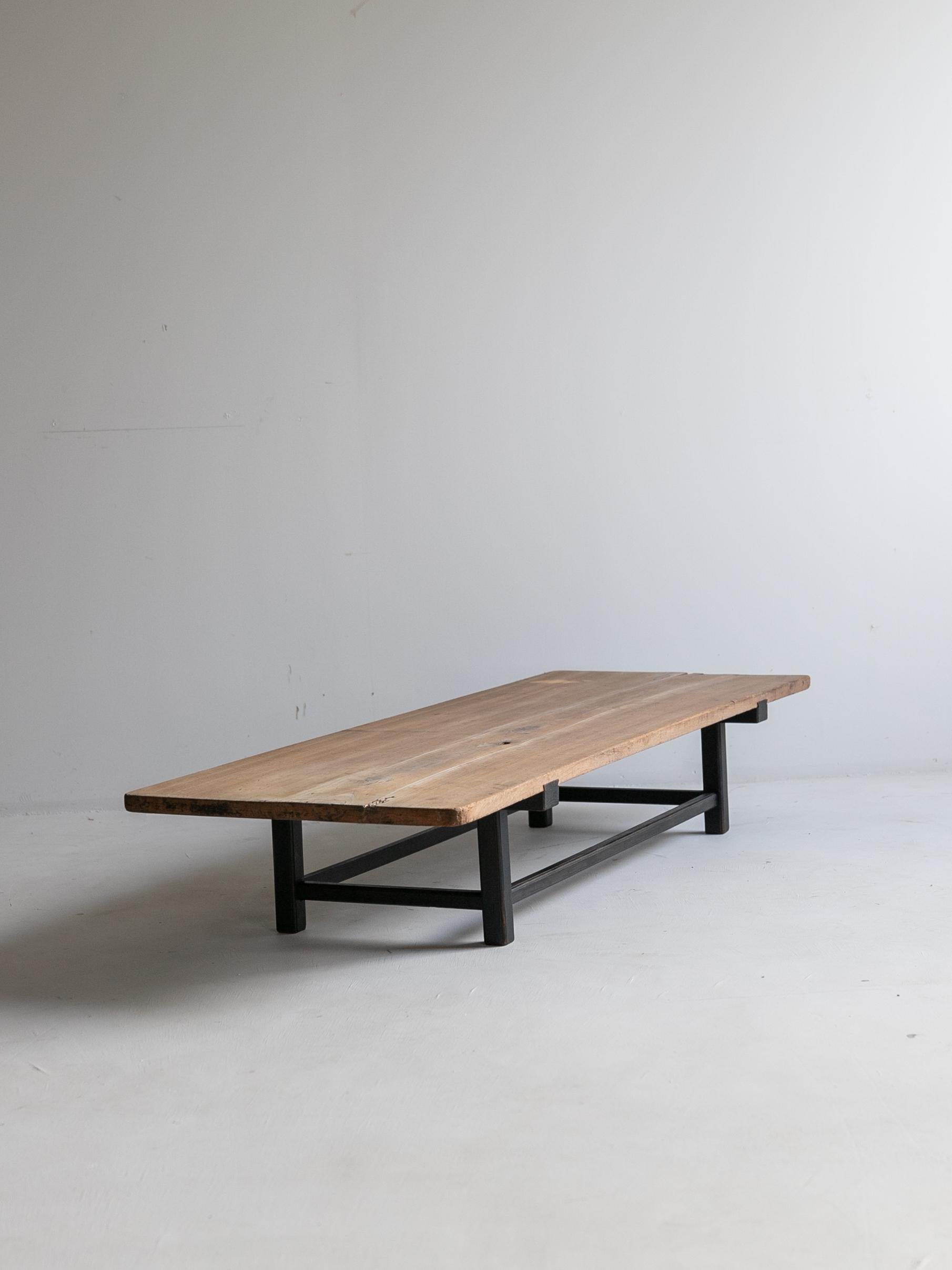 Woodwork Japanese old wooden low table/wabisabi coffee table/1912-1989