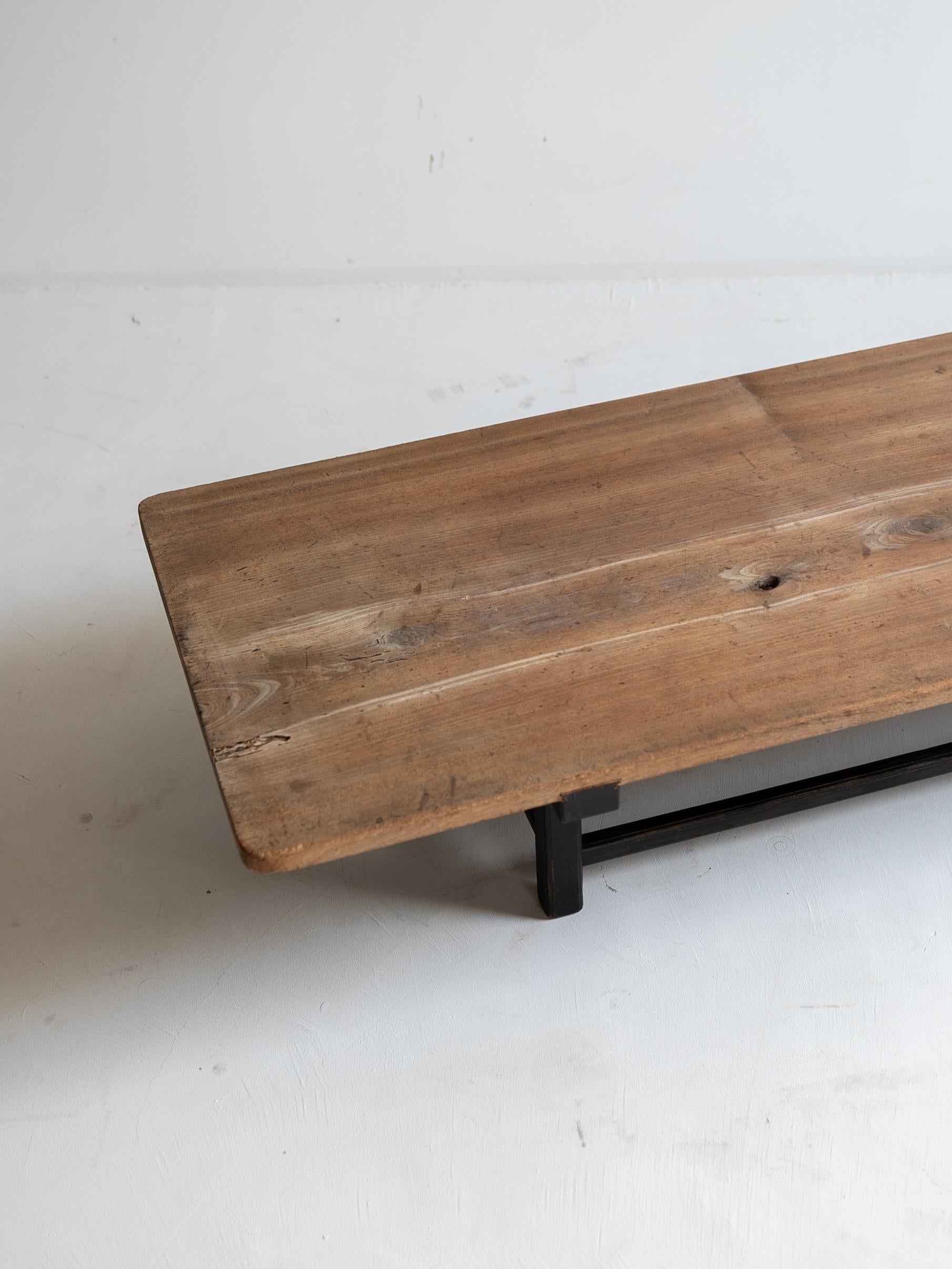Japanese old wooden low table/wabisabi coffee table/1912-1989 1