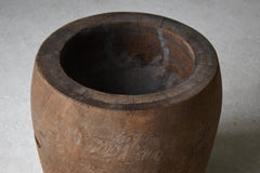 Japanese Old Wooden Mortar 1860s-1900s/Antique Plant Cover Wabisabi
