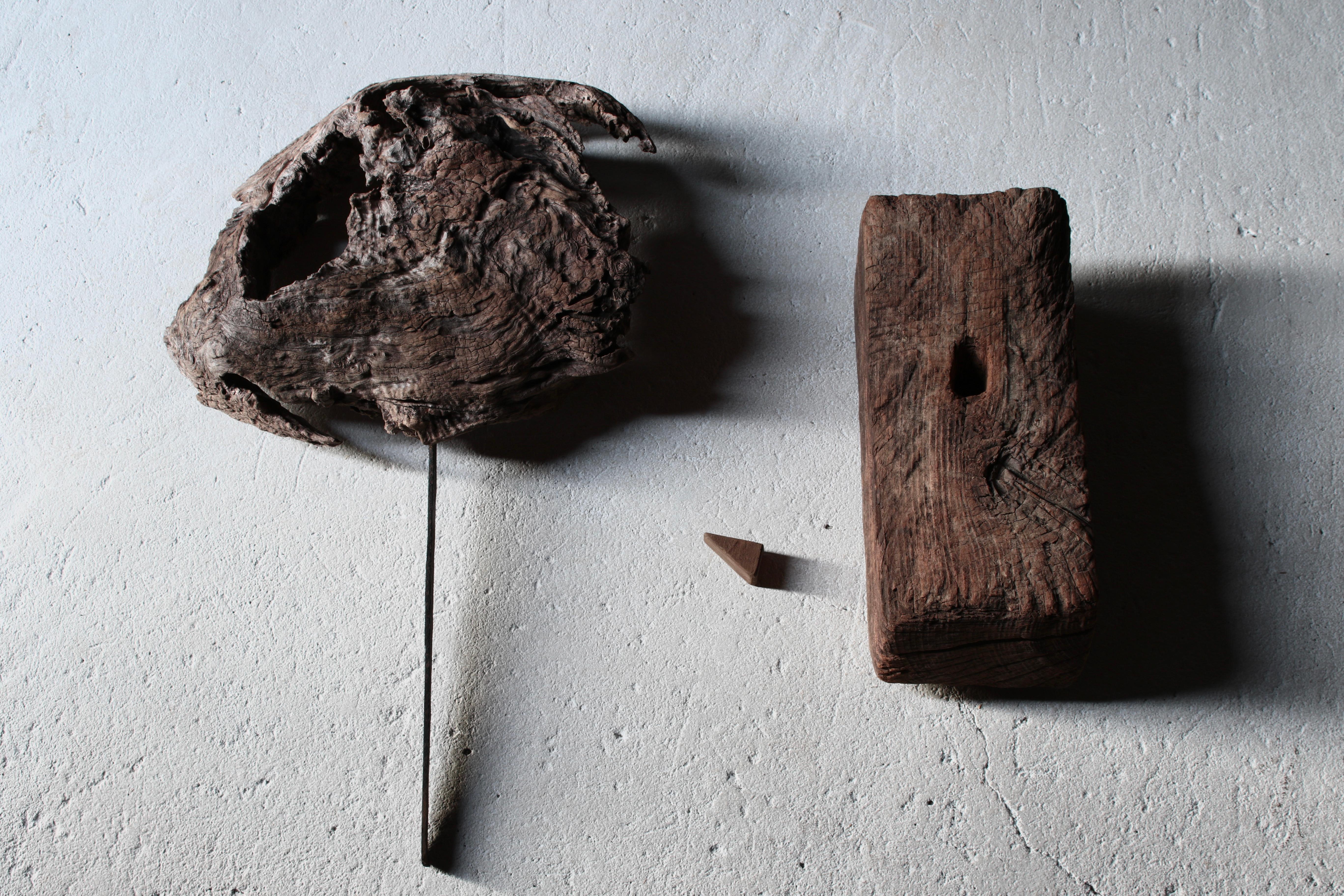 Japanisches altes Holzobjekt / Holz-Lump-Figur, Wabi-Sabi im Angebot 13