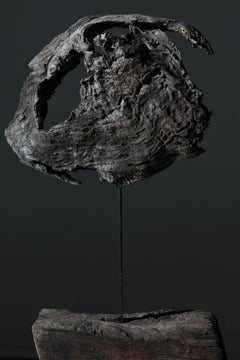 Japanese Old Wooden Object / Wooden Lump Figurine / Wabi-Sabi