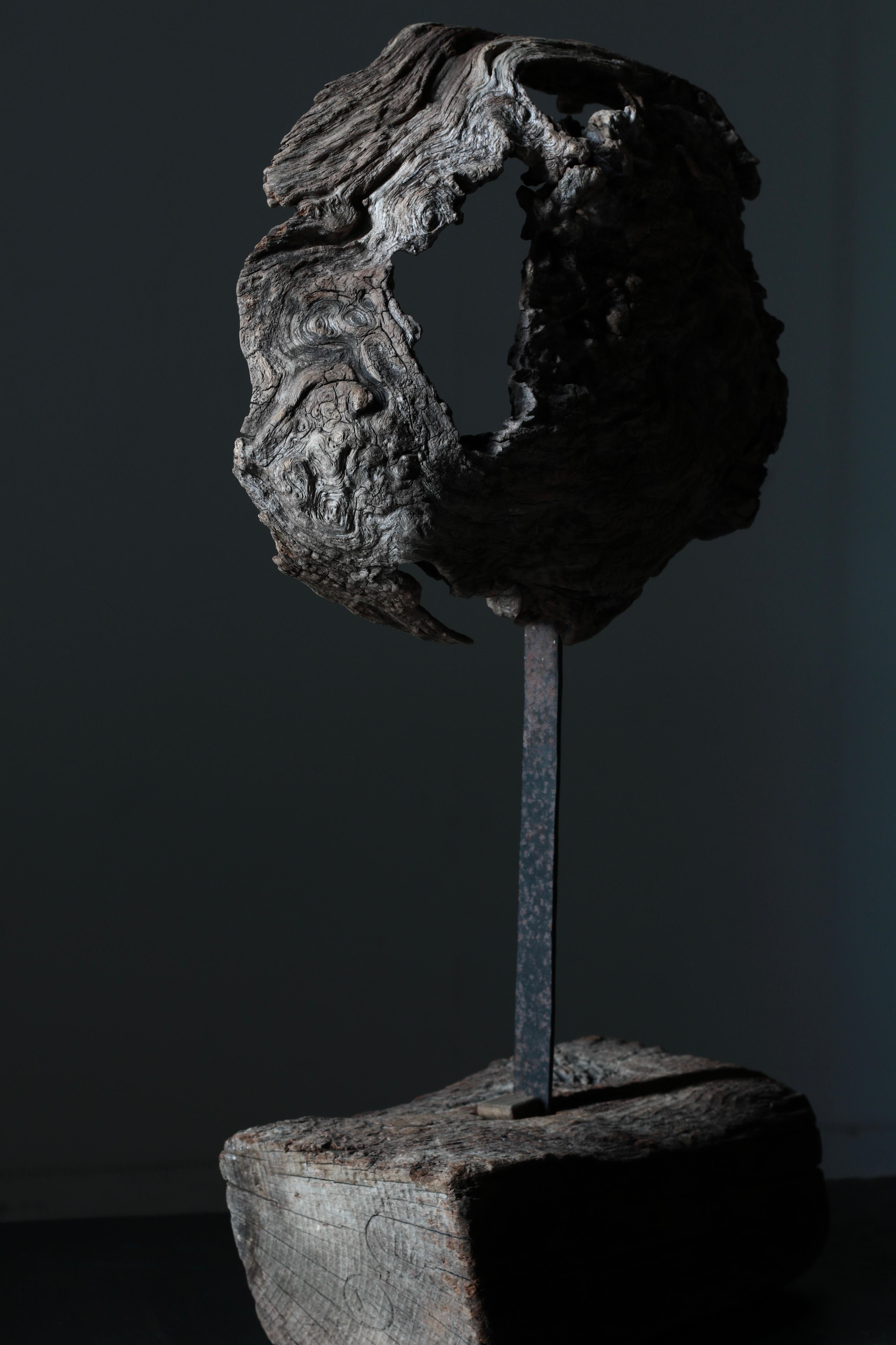 Japanisches altes Holzobjekt / Holz-Lump-Figur, Wabi-Sabi im Angebot 2
