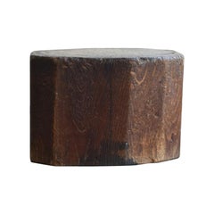 Japanese Old Wooden Octagonal Stool/Early 20th Century/workbench made in Tokyo