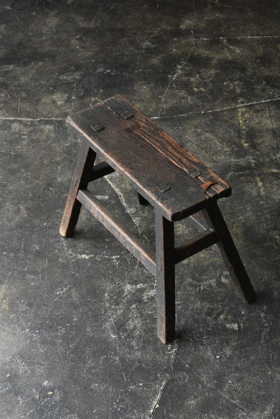 Woodwork Japanese old wooden stool/1868-1920/Wabi-sabi chair/Mingei/Meiji-Showa