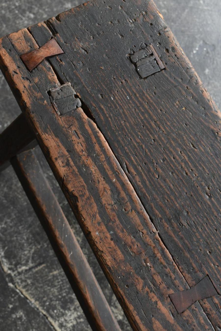 19th Century Japanese old wooden stool/1868-1920/Wabi-sabi chair/Mingei/Meiji-Showa