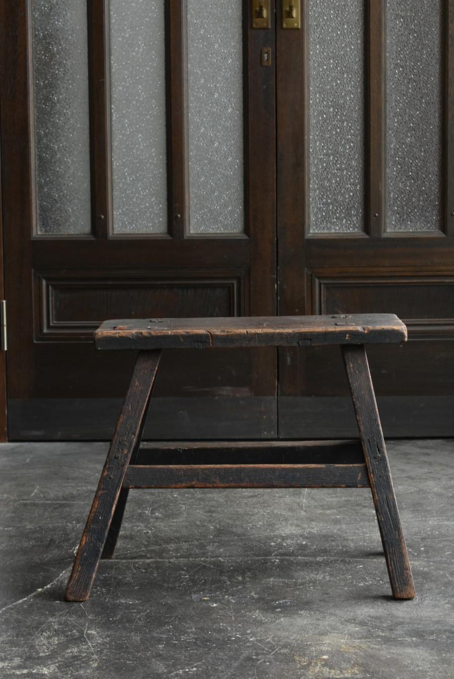 Japanese old wooden stool/1868-1920/Wabi-sabi chair/Mingei/Meiji-Showa 3