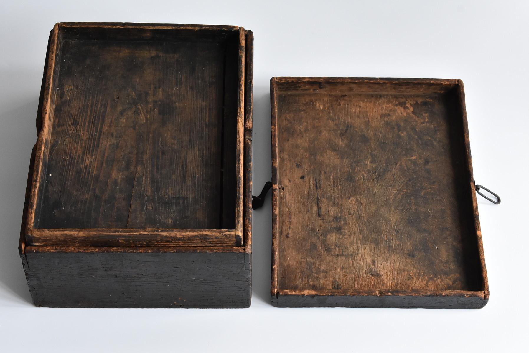 Japanese Old Wooden Tool Box / Antique Display Stand / Wabi-Sabi Storage Box 6