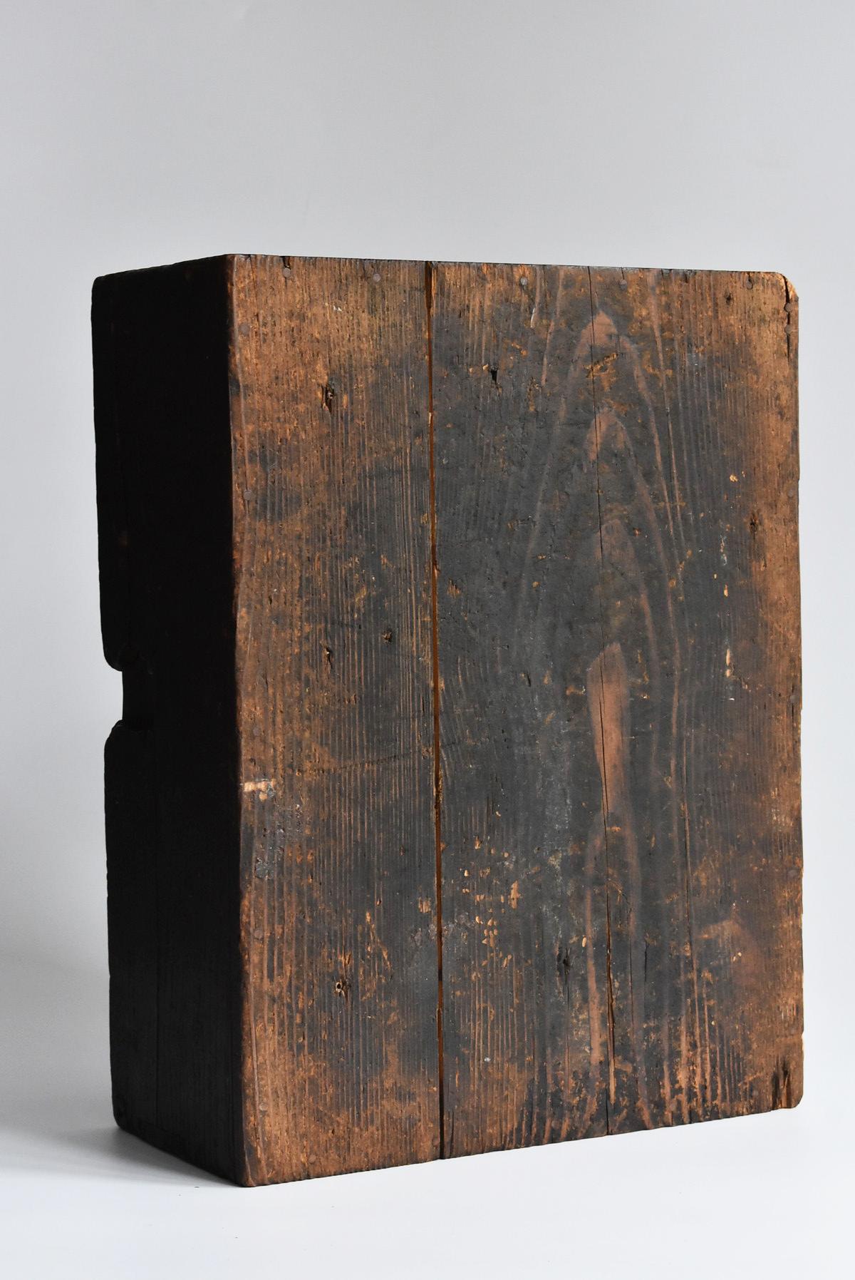 Japanese Old Wooden Tool Box / Antique Display Stand / Wabi-Sabi Storage Box 9