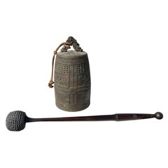 Japanese Older Fire Calligraphy Bell Resonates Unique Sound