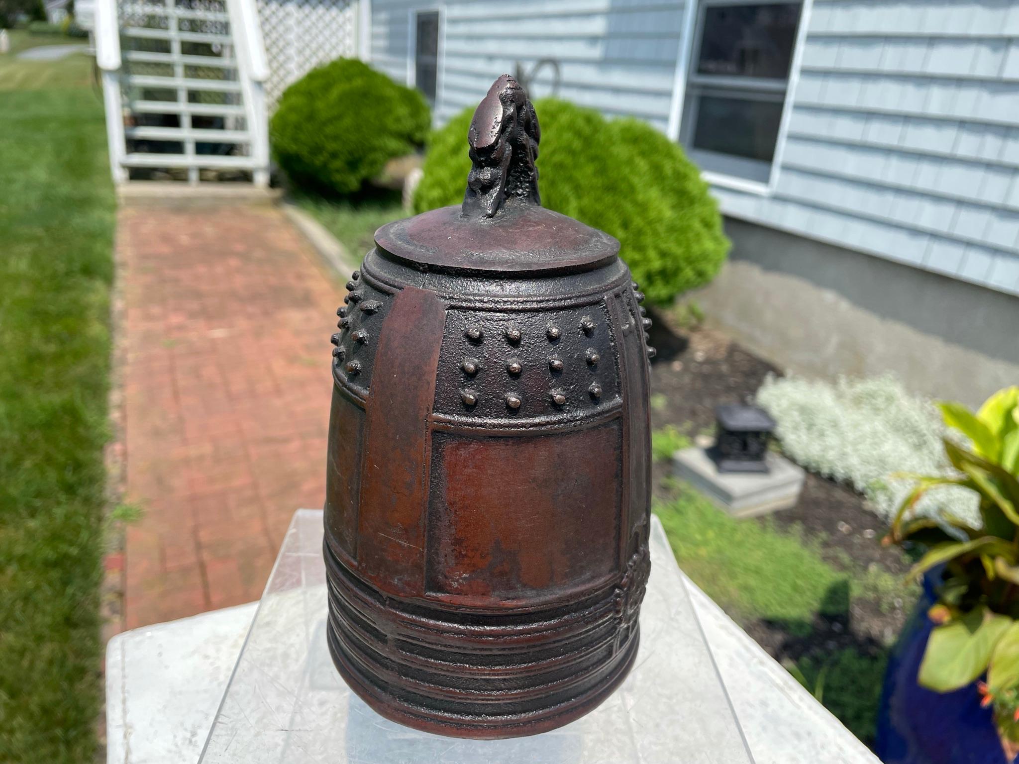 Japanese Older Temple Bell Resonates Beautiful Serene Sound In Good Condition In South Burlington, VT