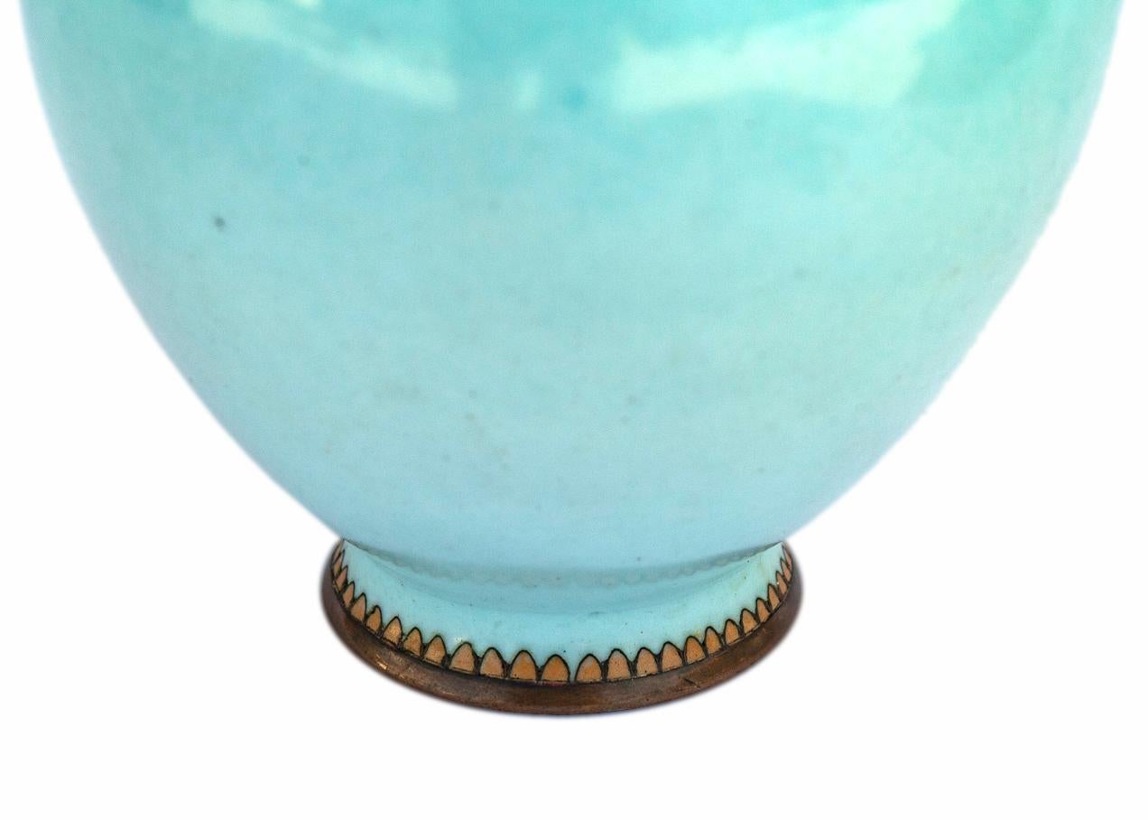 20th Century Japanese Ombre Cloisonné Enameled Vase For Sale