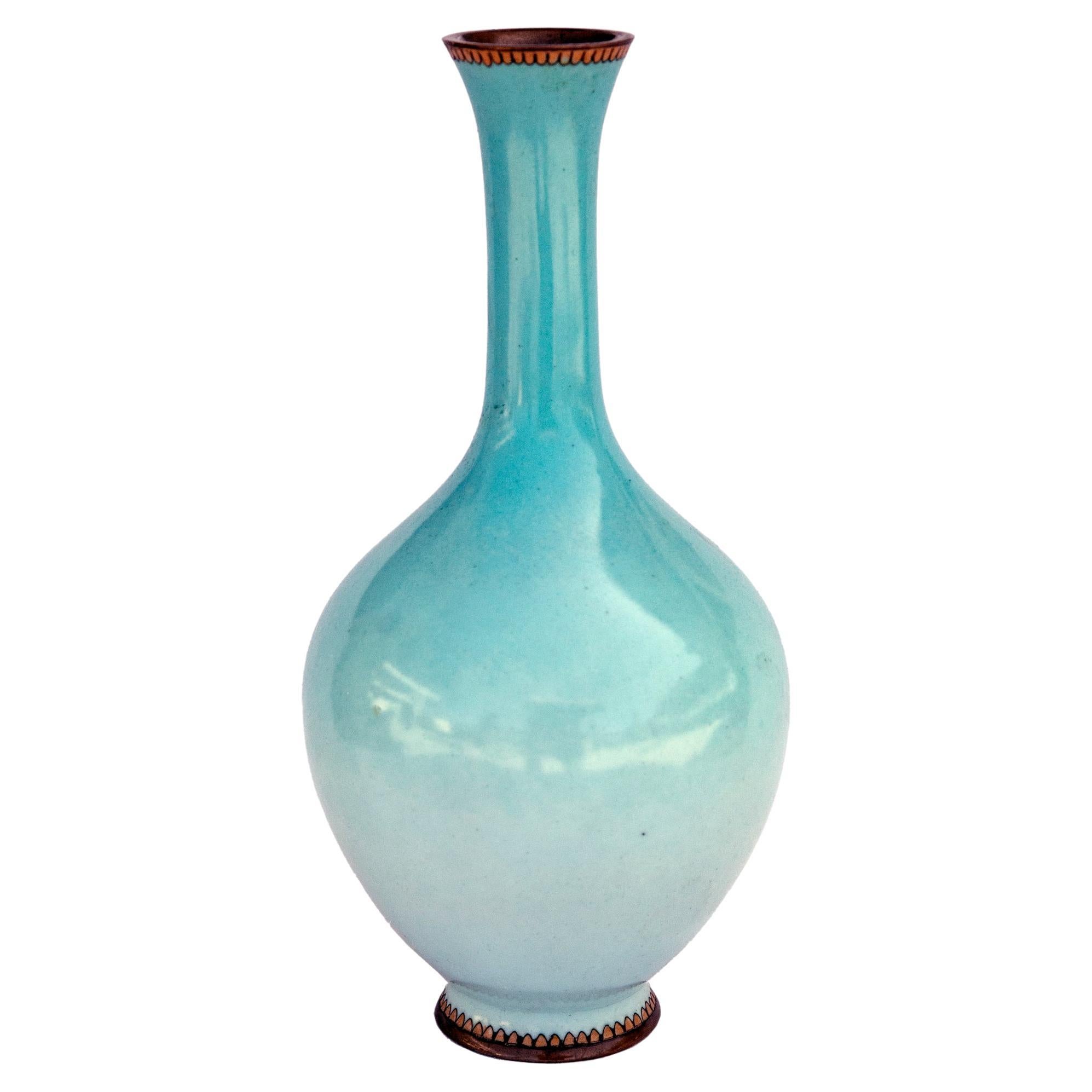Japanese Ombre Cloisonné Enameled Vase For Sale