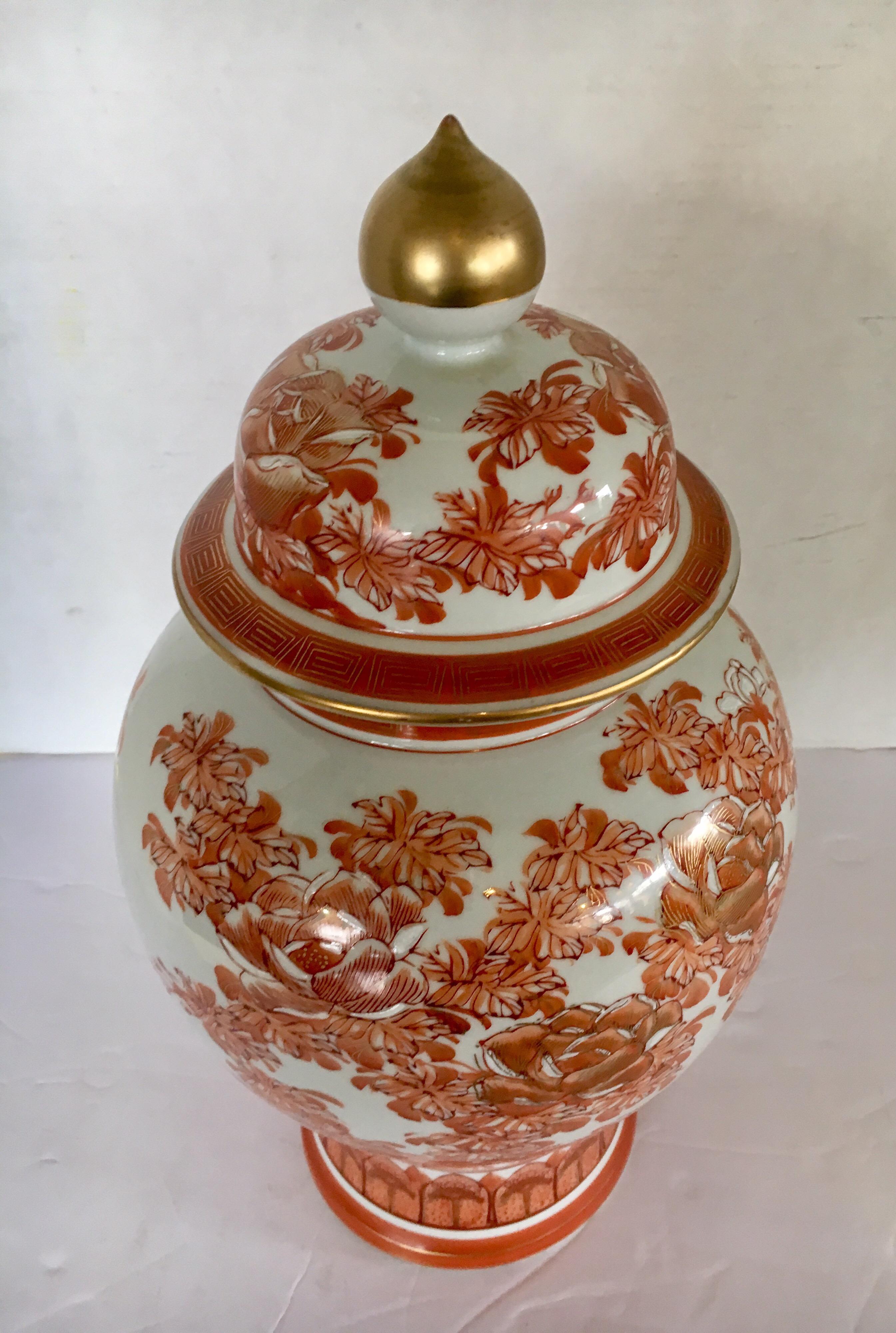 orange and white ginger jars