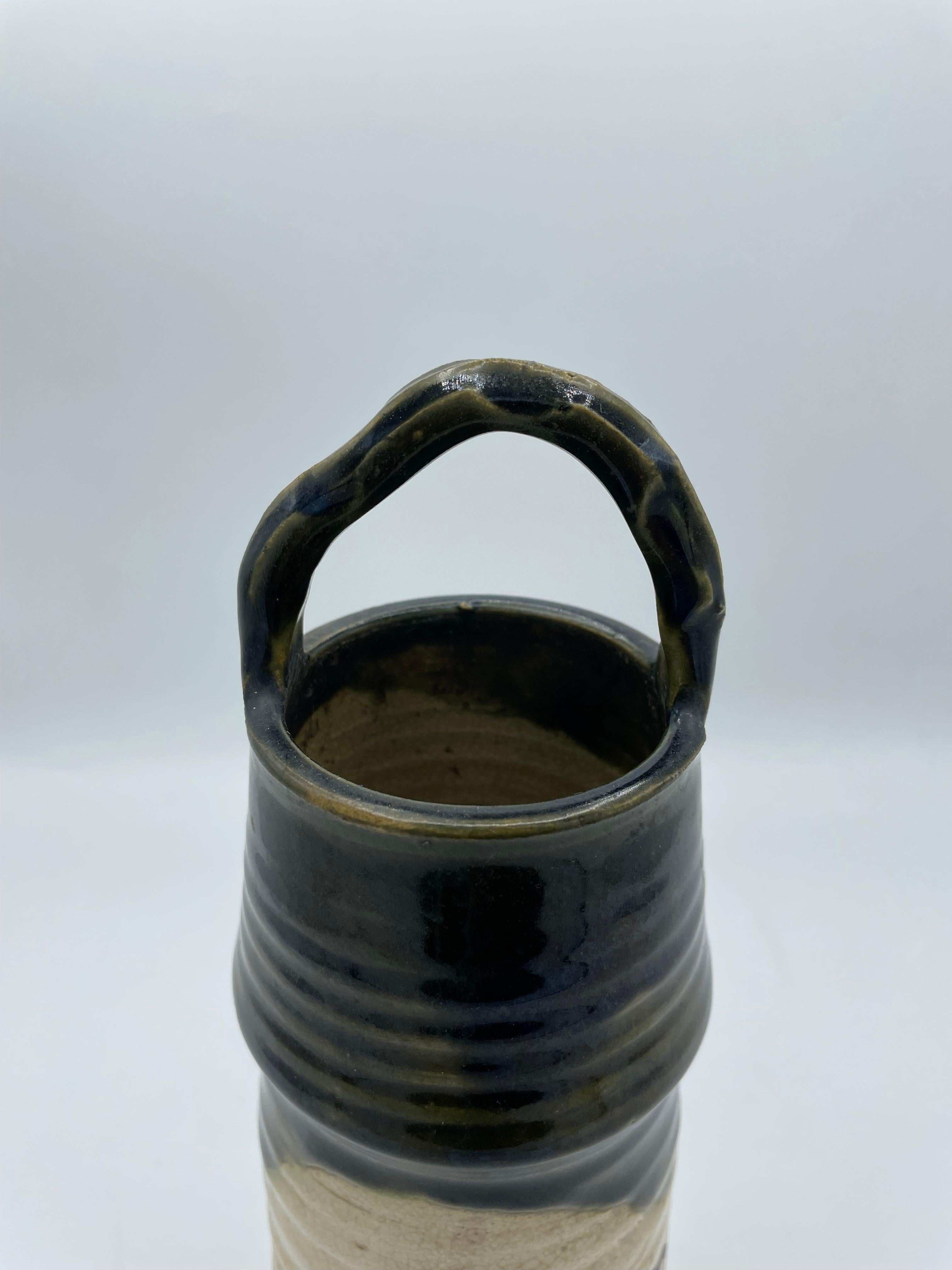 Vaso di fiori in porcellana giapponese Oribe Ware 1920, epoca Taisho in vendita 1