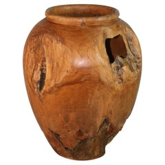 Japanese Wabi Sabi  Oversized Turned Urn from Solid Block of Wood