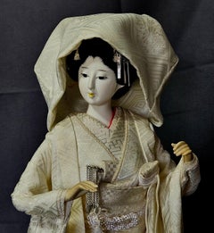 Japanese Sukiyo Bride Doll (Hanayome-Ningyo) on a Platform