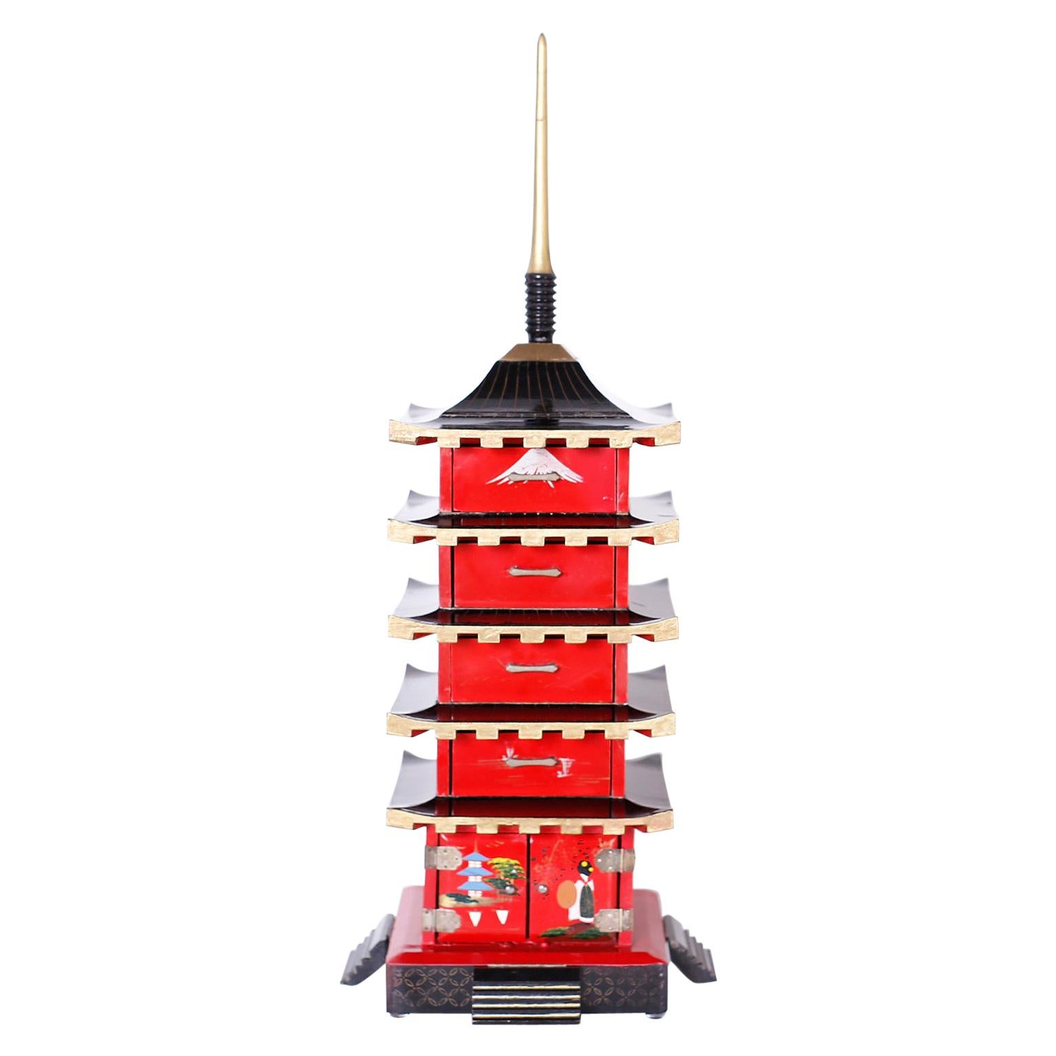 Japanese Pagoda Jewelry or Keepsake Box