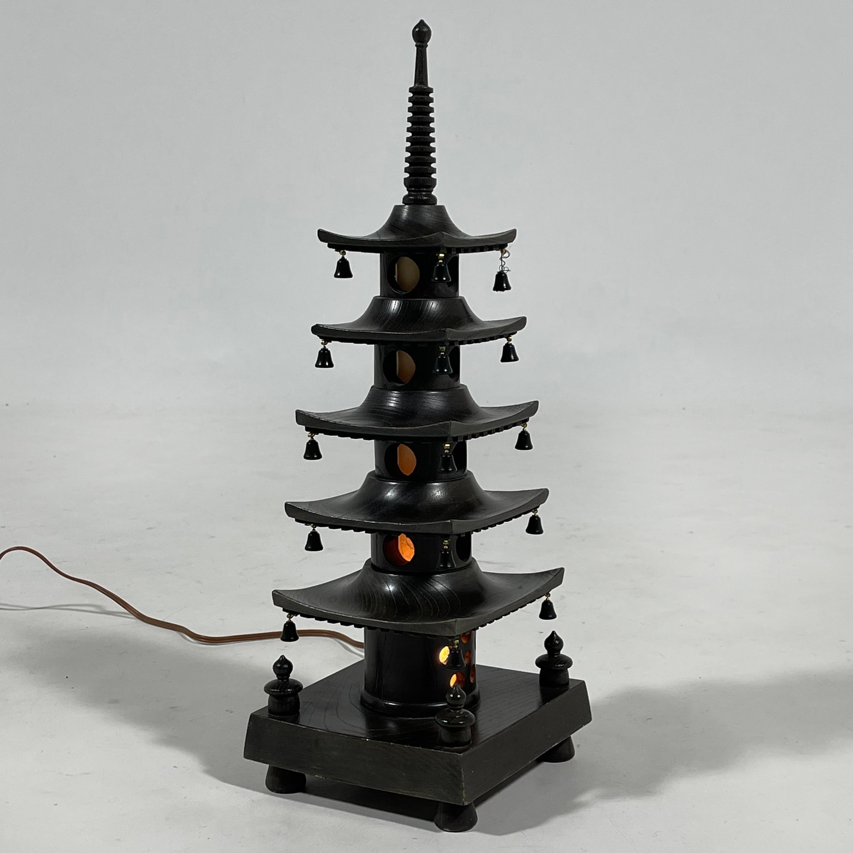 Hollywood Regency Japanese Pagoda Lamp For Sale