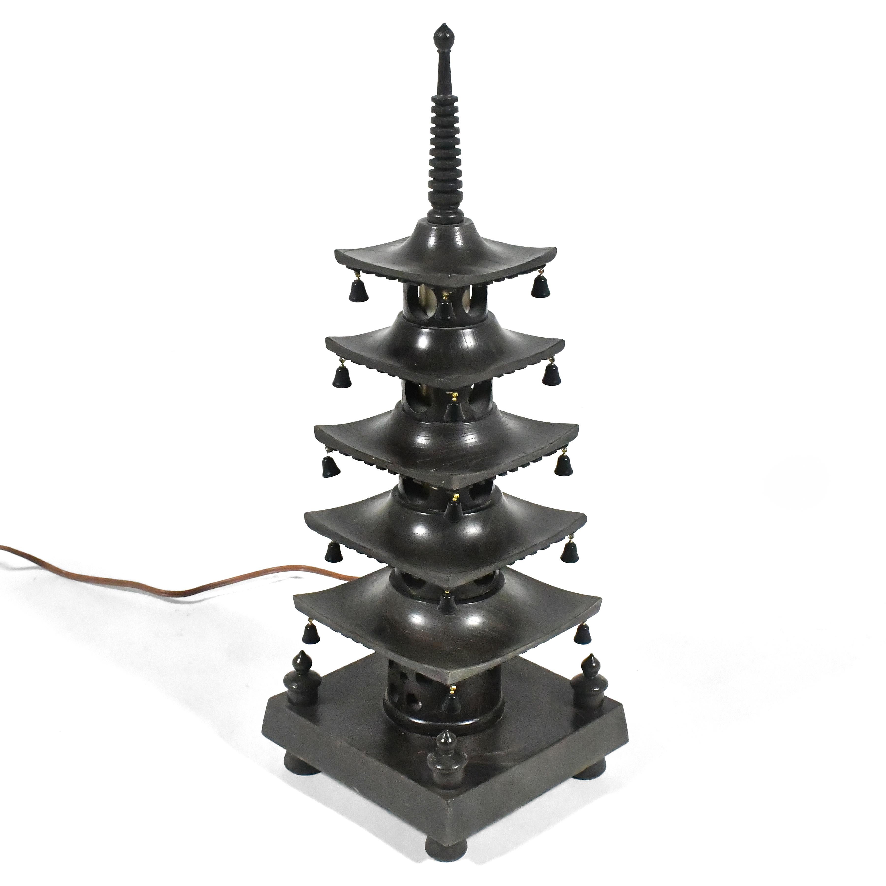 Late 20th Century Japanese Pagoda Lamp For Sale