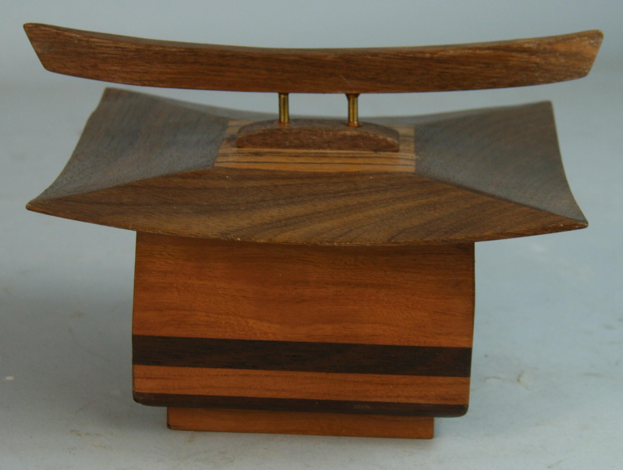 Hardwood Japanese Pagoda Trinket Box For Sale