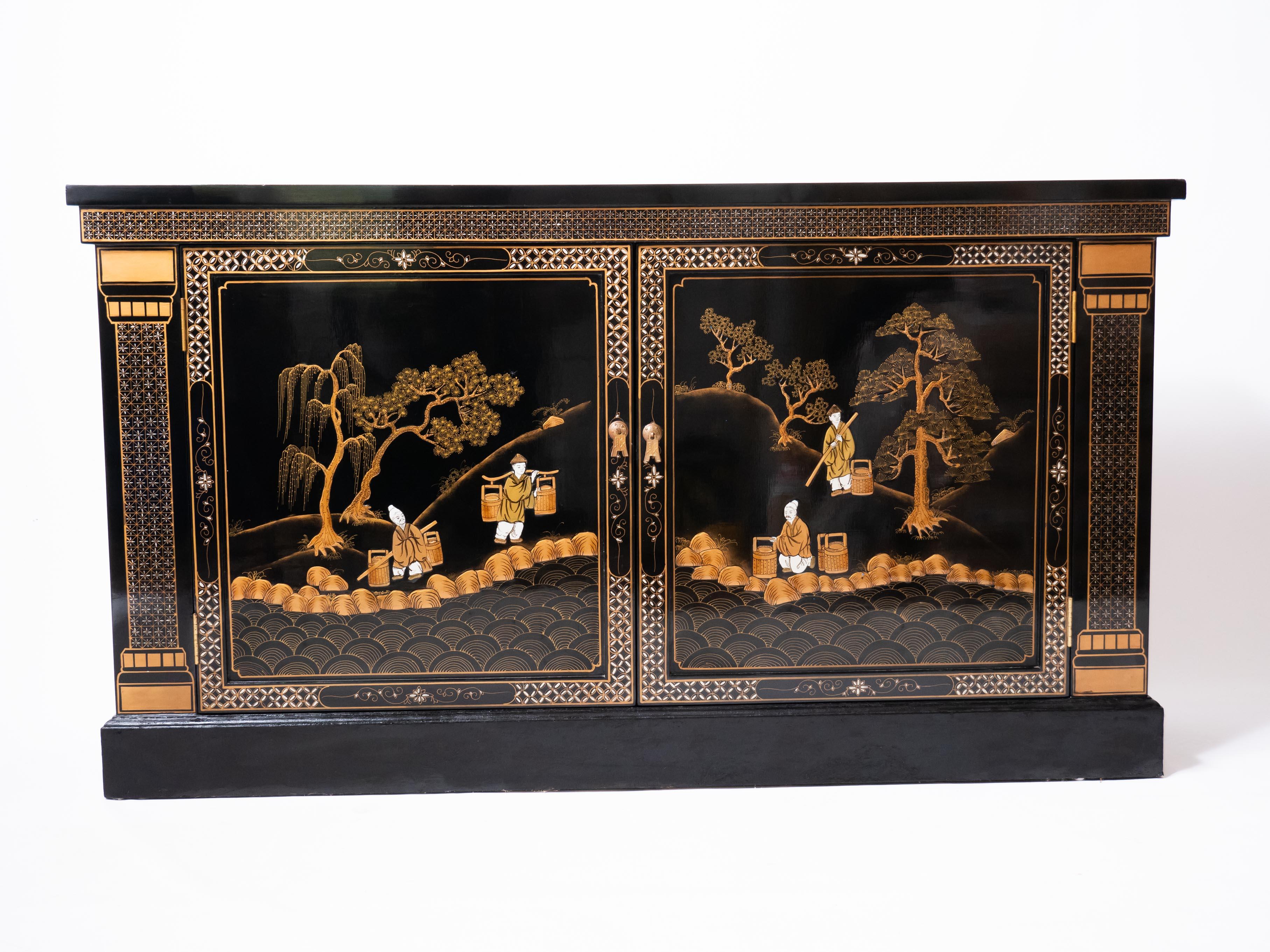 Japanese painted commode shallow 8