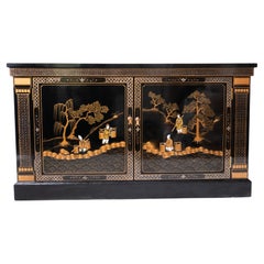 Japanese painted commode shallow
