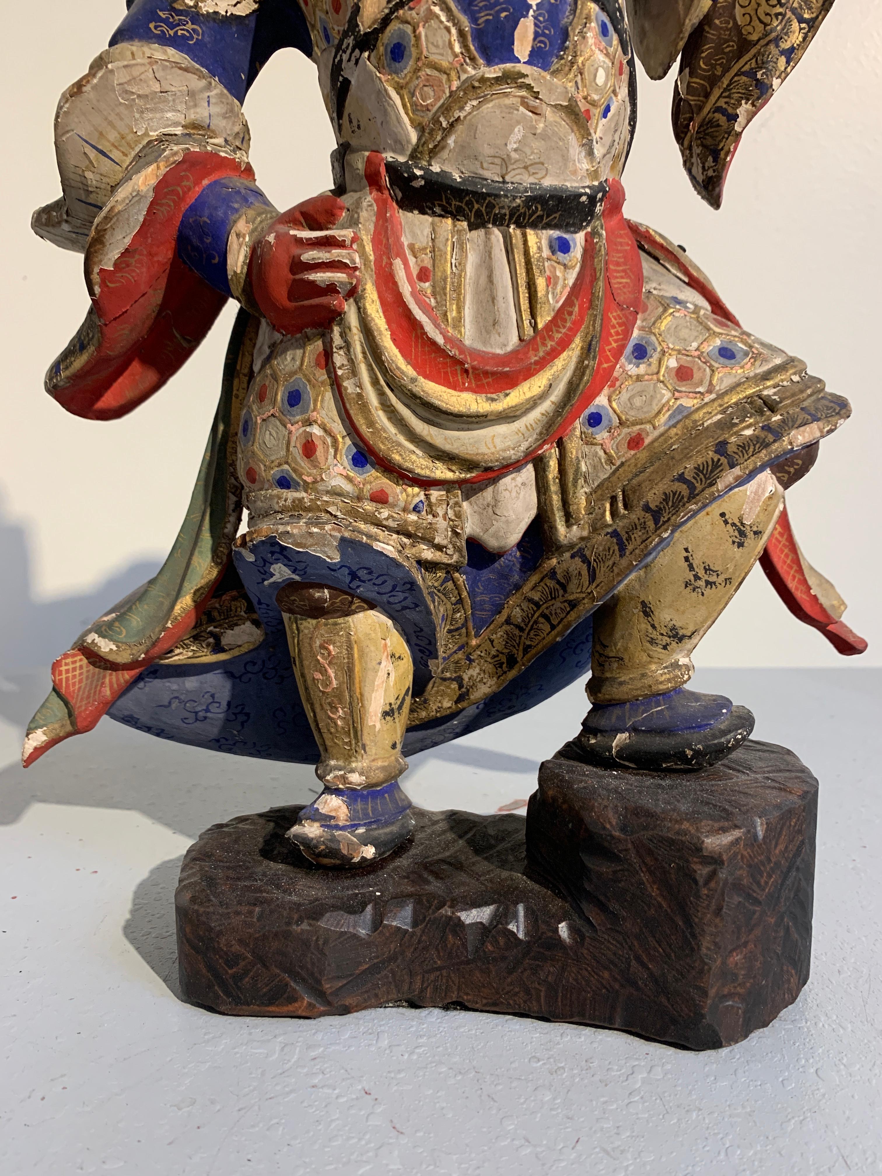 Japanese Painted Wood Figure of a Guardian King, Edo Period, 18th Century 2