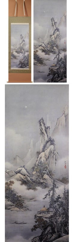 Japanese Painting Meiji Period Scroll by Kano Hogai Landscape a Luxury Craft