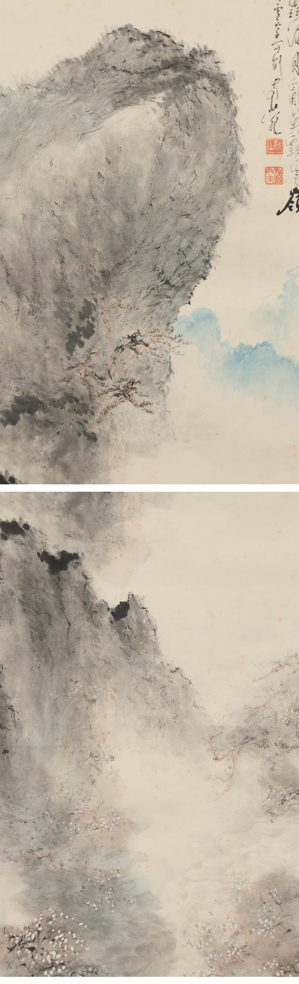 Début du 20ème siècle Peinture japonaise de la période Meiji / Taisho par Dokuzan Hashimoto, bouddhisme zen en vente