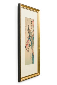 Japanese Painting of a Peacock on Branch