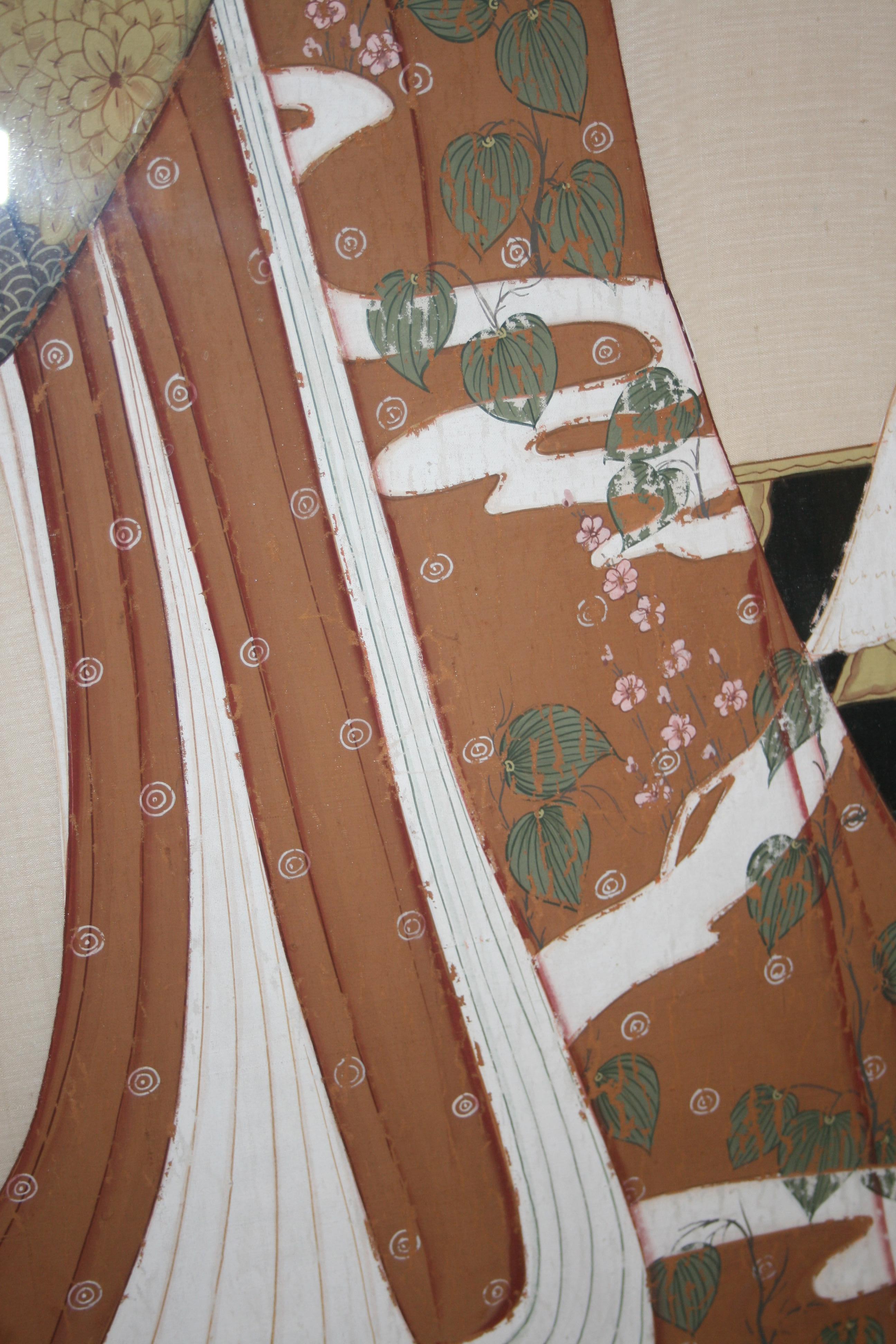 japanese silk paintings value