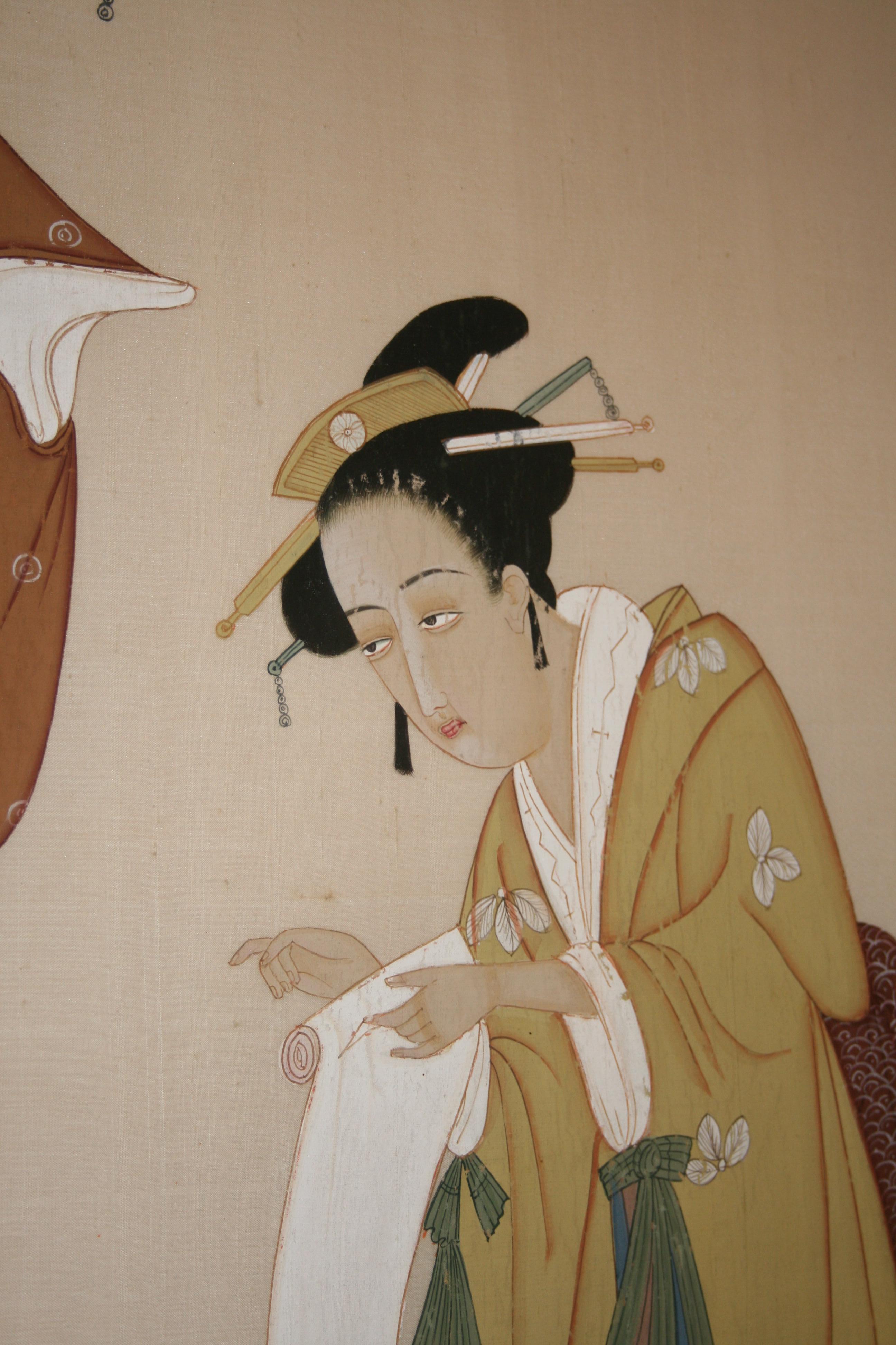 japanese silk painting value