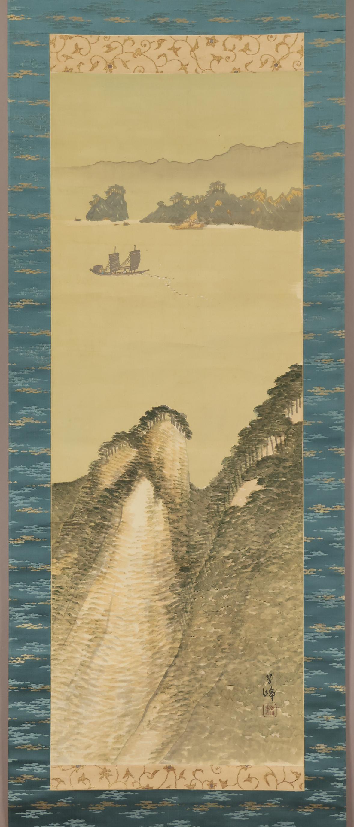 [Authentisches Werk] ◆ Suisho Nishiyama ◆ Landschaft ◆ Japanische Malerei ◆ Kyoto ◆ Meister: Seiho Takeuchi ◆ Handbemalt ◆ Seidenband ◆ Hängende Schriftrolle ◆ Suisho Nishiyama

Suisho Nishiyama
(Kunstjahrbuch, geschätzter Wert 8 Millionen Yen)
1879