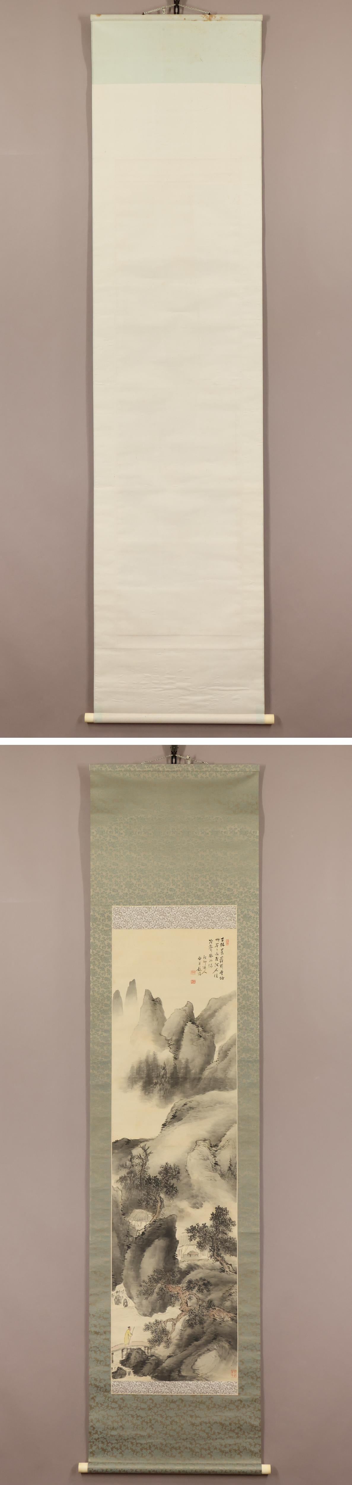 Japanese Painting Taisho / Showa Period Scroll by Shuson Kono Nanga Landscape For Sale 1