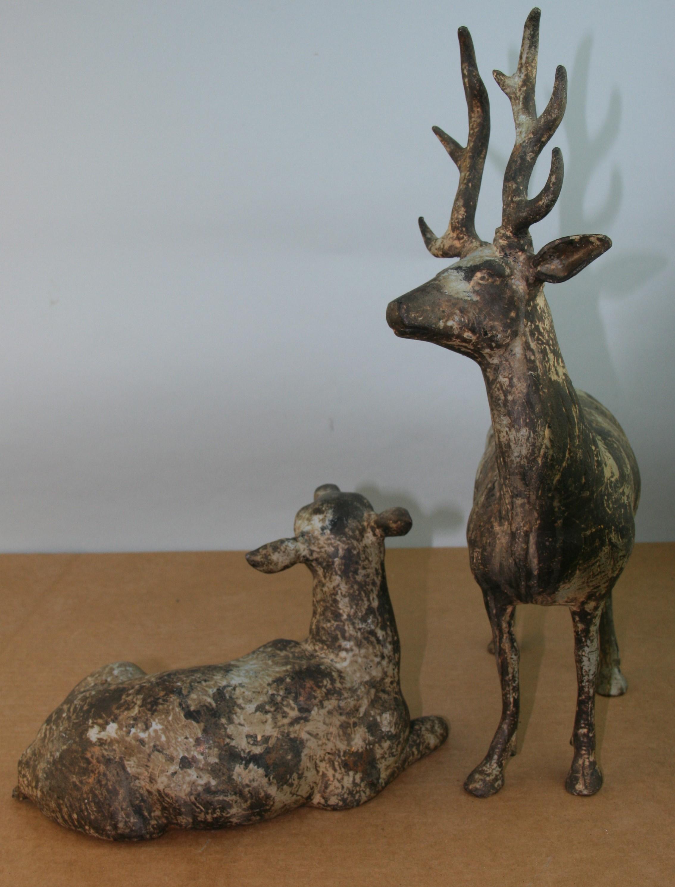 Japanese Pair   Large Deer Garden Sculptures For Sale 6