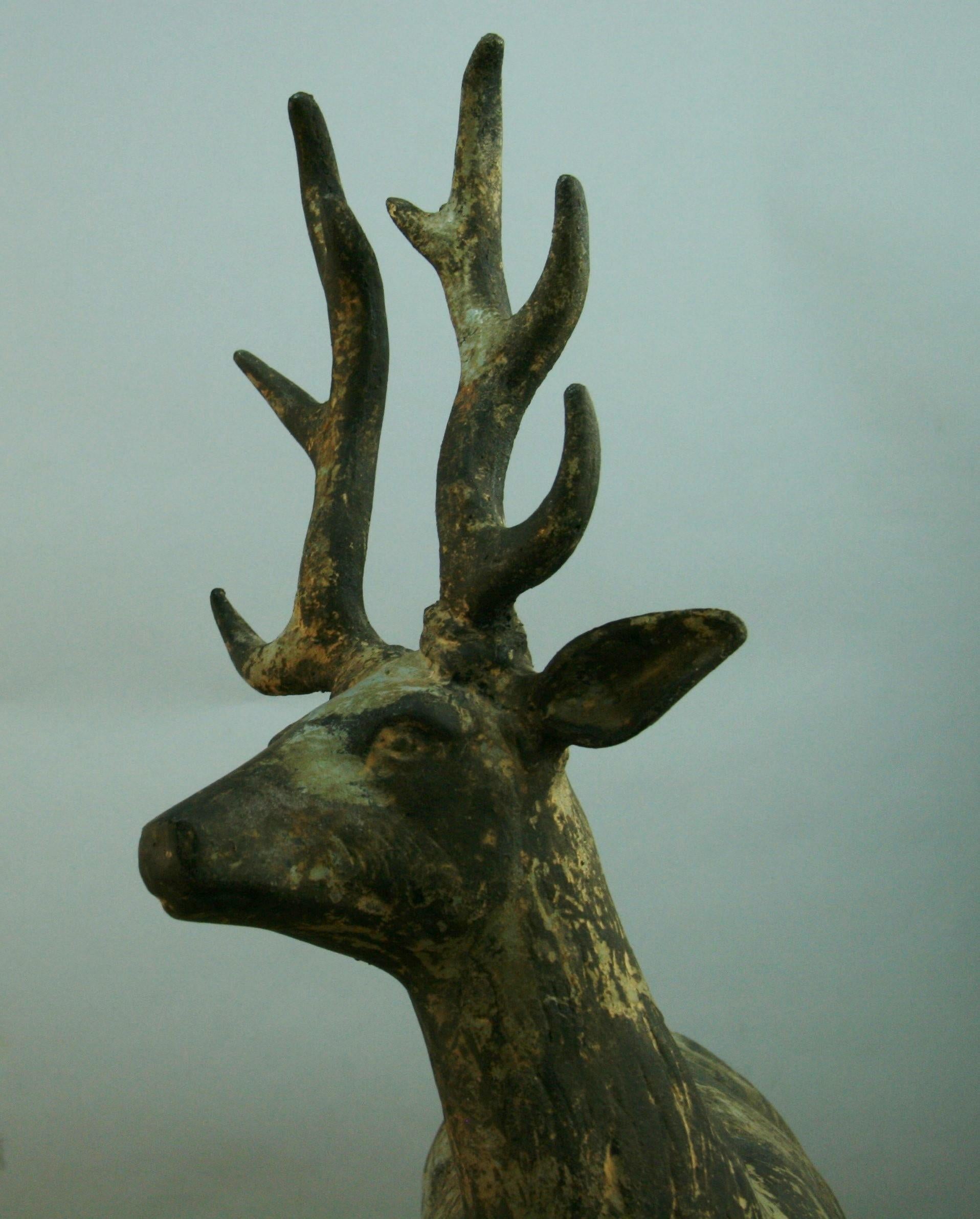 Japanese Pair   Large Deer Garden Sculptures For Sale 7