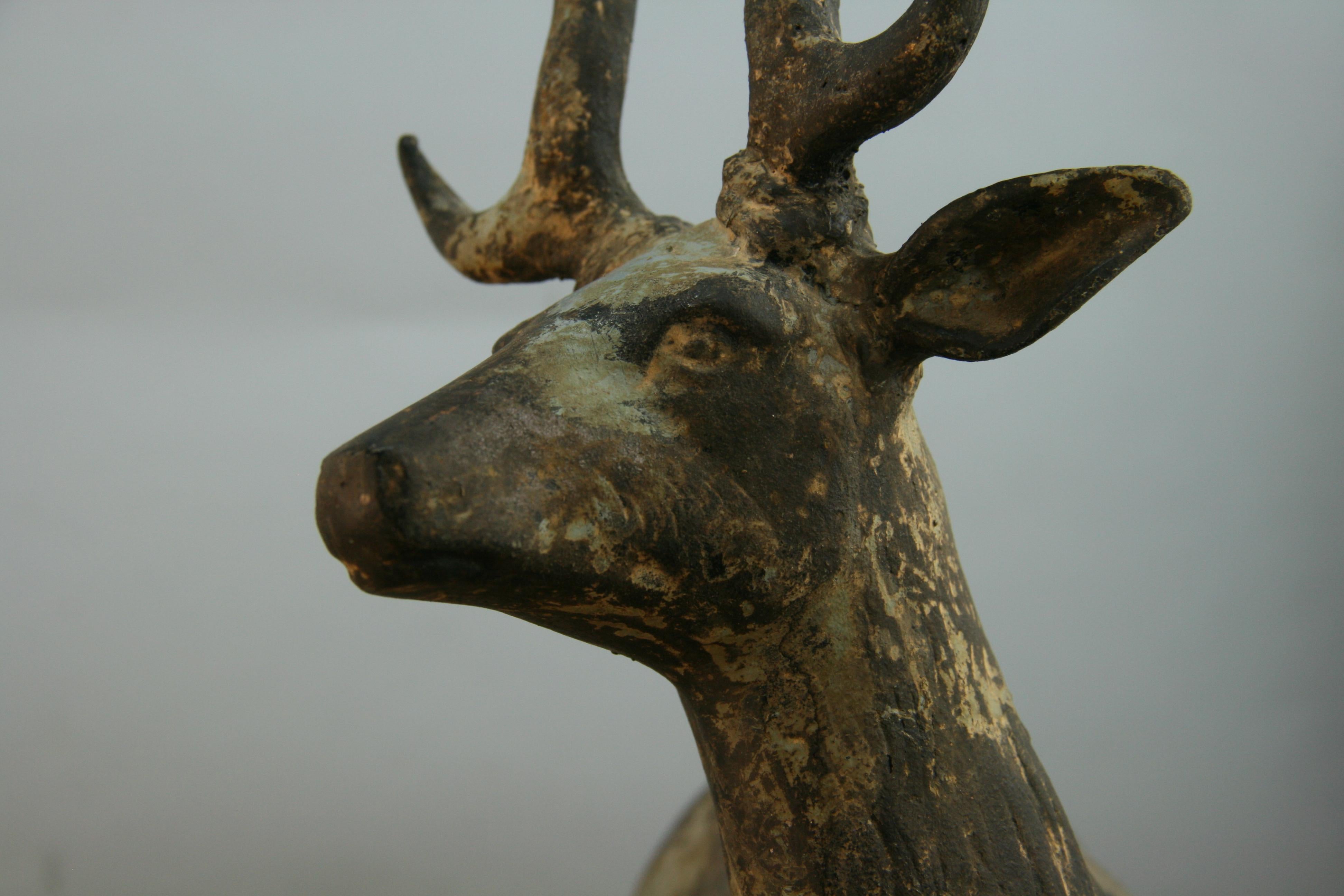Japanese Pair   Large Deer Garden Sculptures For Sale 8