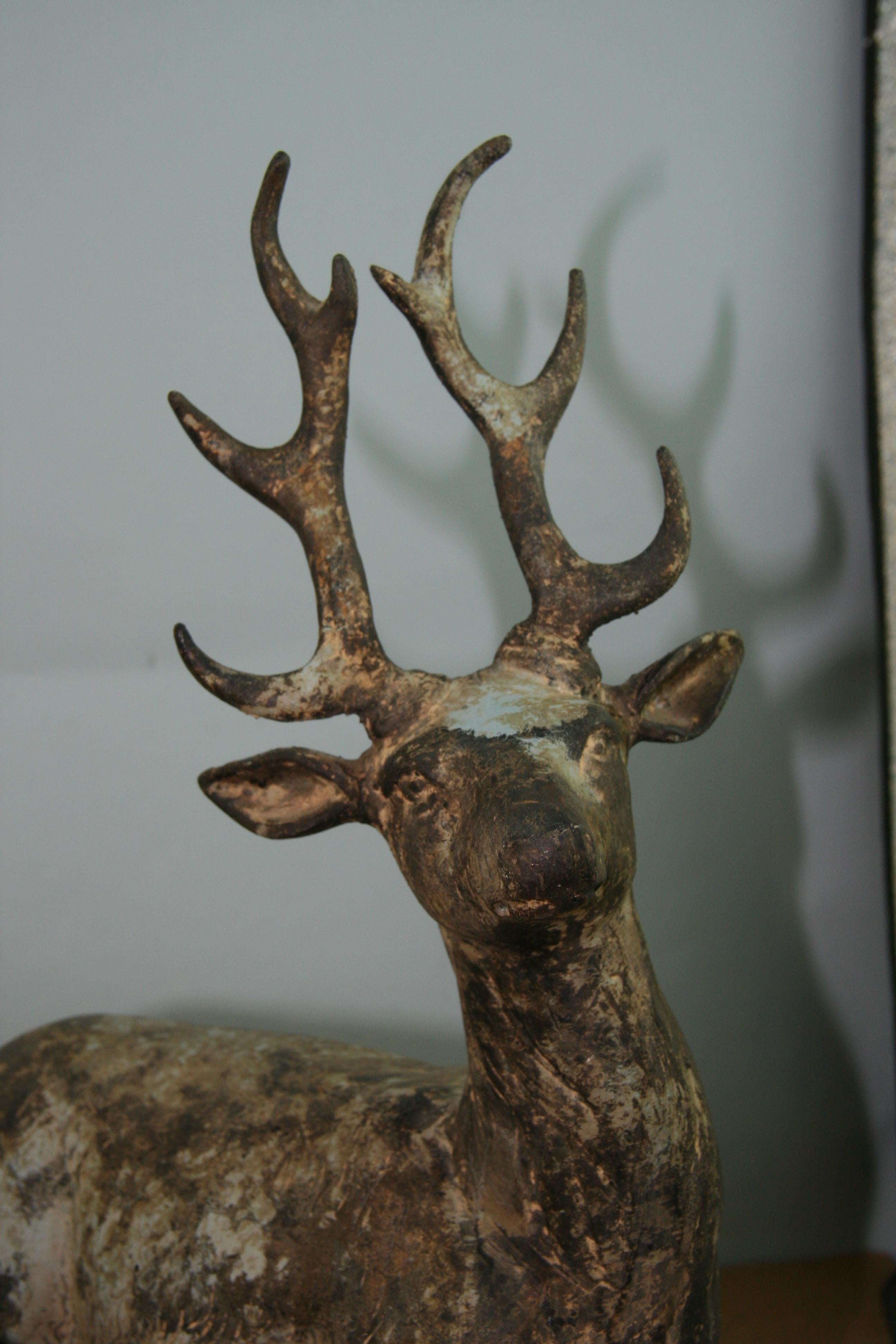 Japanese Pair   Large Deer Garden Sculptures For Sale 9