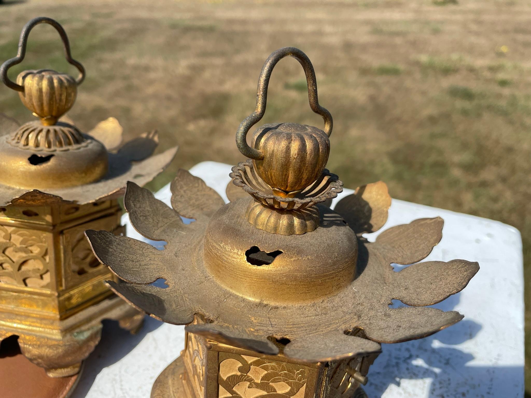 Japanese Pair Gilt Gold 