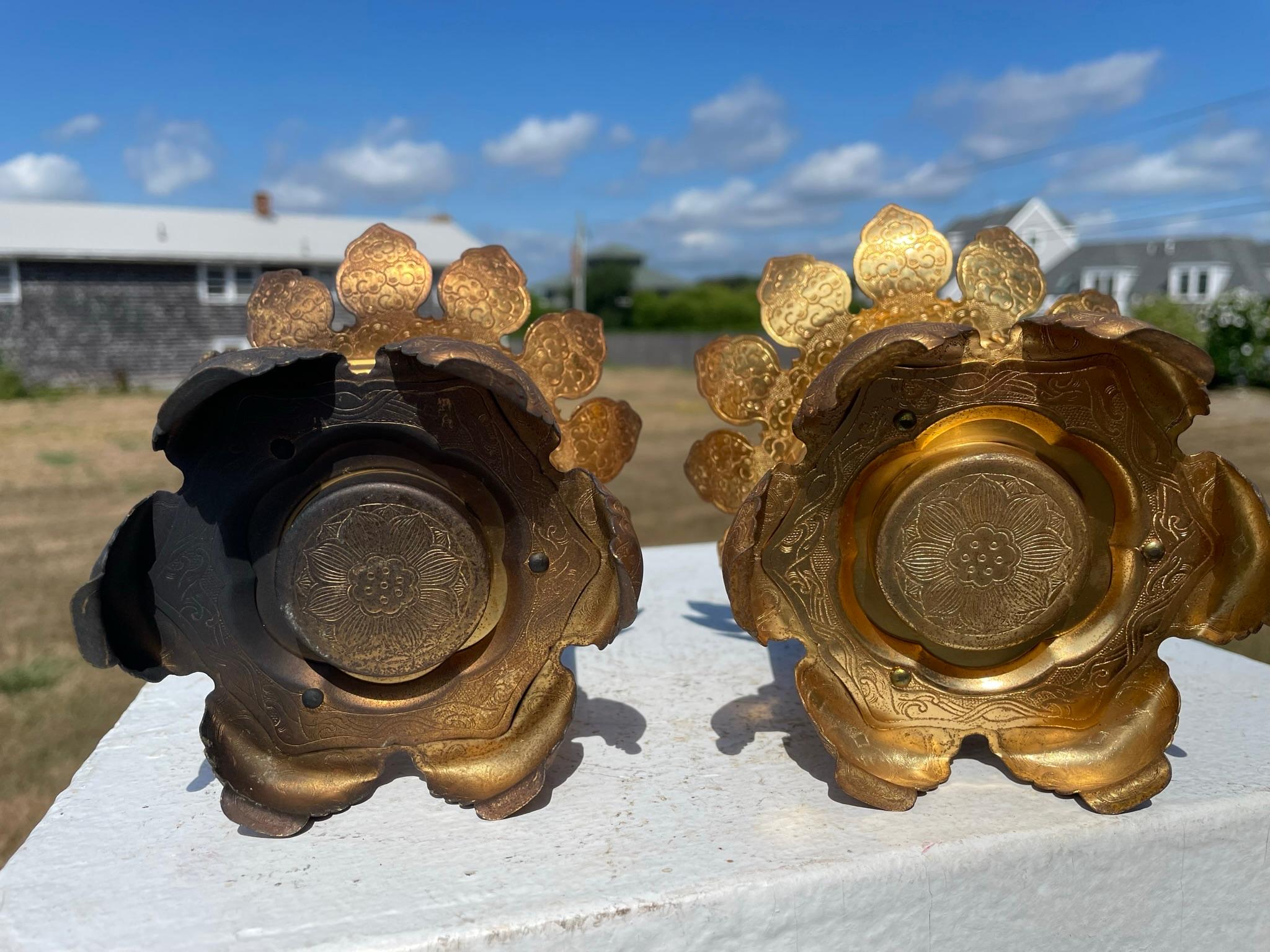 Japanese Pair Gilt Gold 